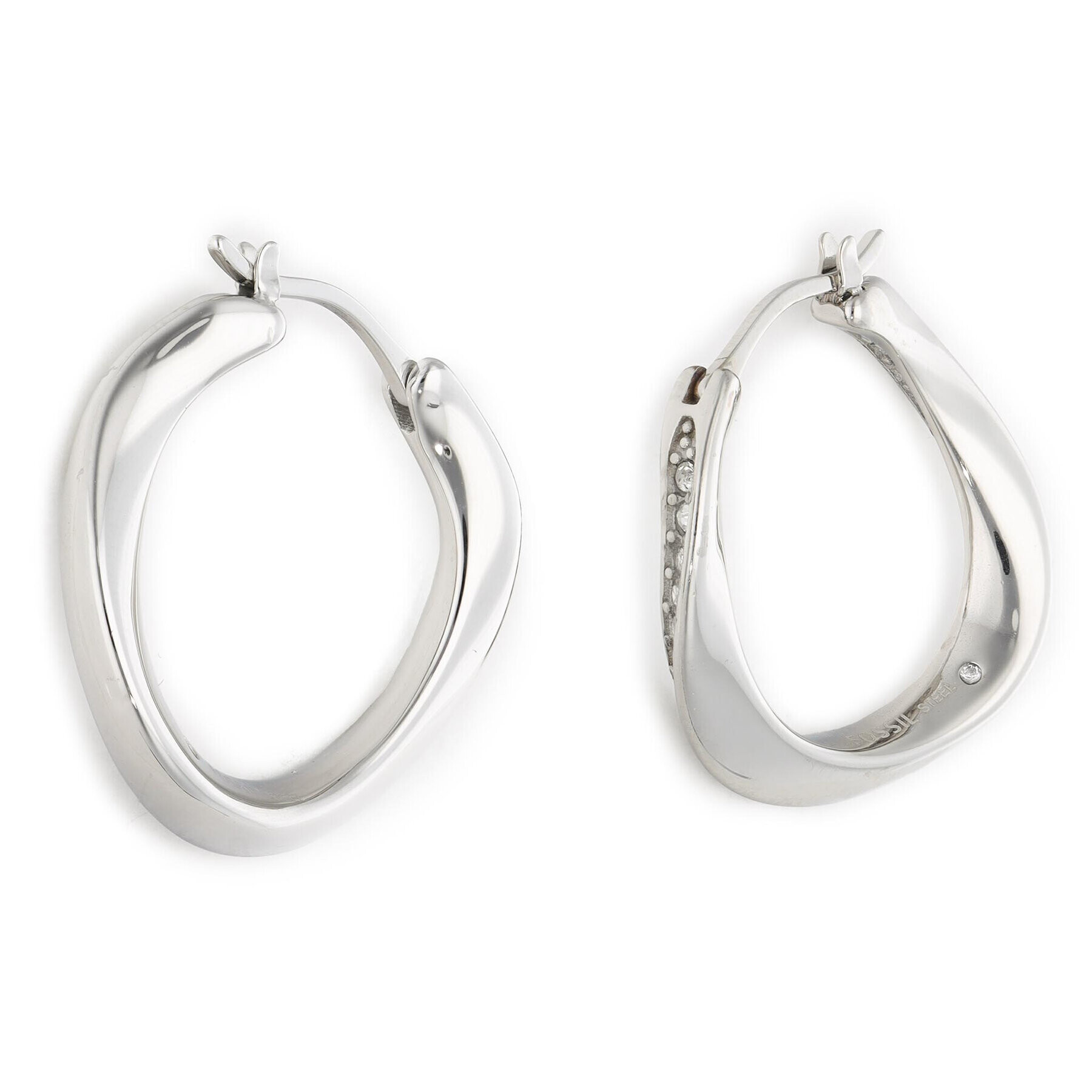 Fossil Обици Twist JF01144040 Сребрист - Pepit.bg