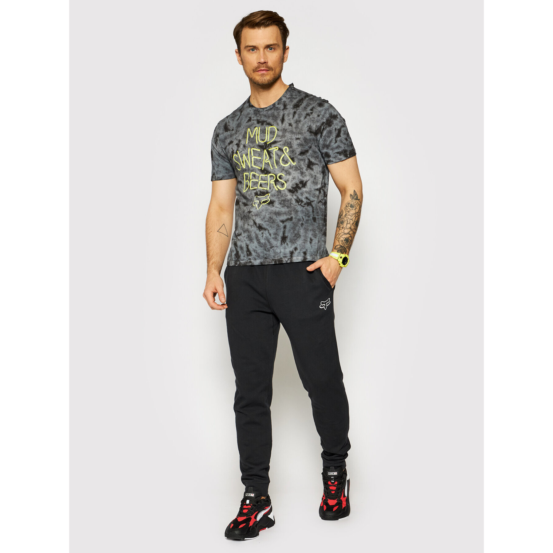 Fox Racing Тишърт Down N Dirty 26981 Сив Regular Fit - Pepit.bg