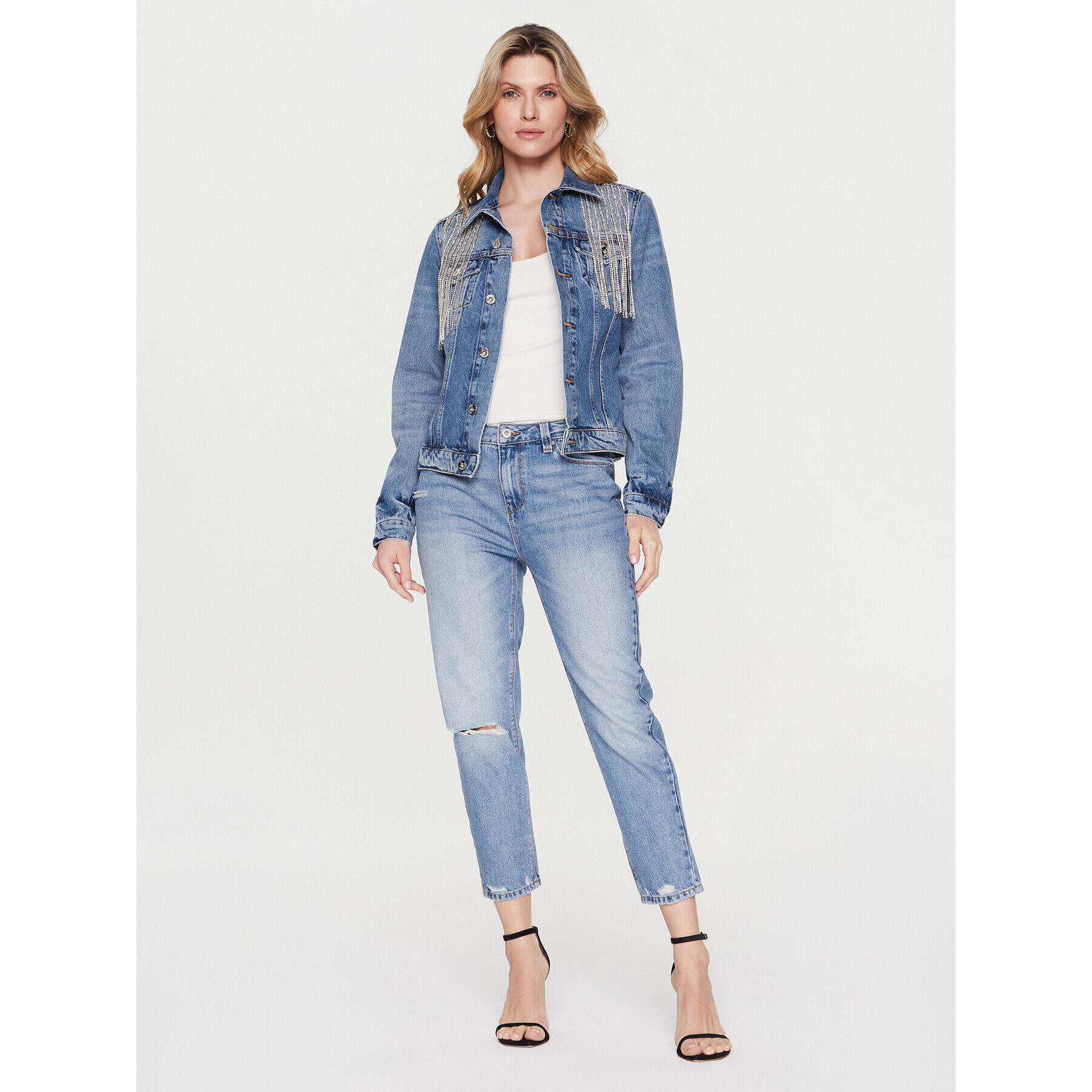 Fracomina Дънки FP23SV5002D41902 Син Boyfriend Fit - Pepit.bg