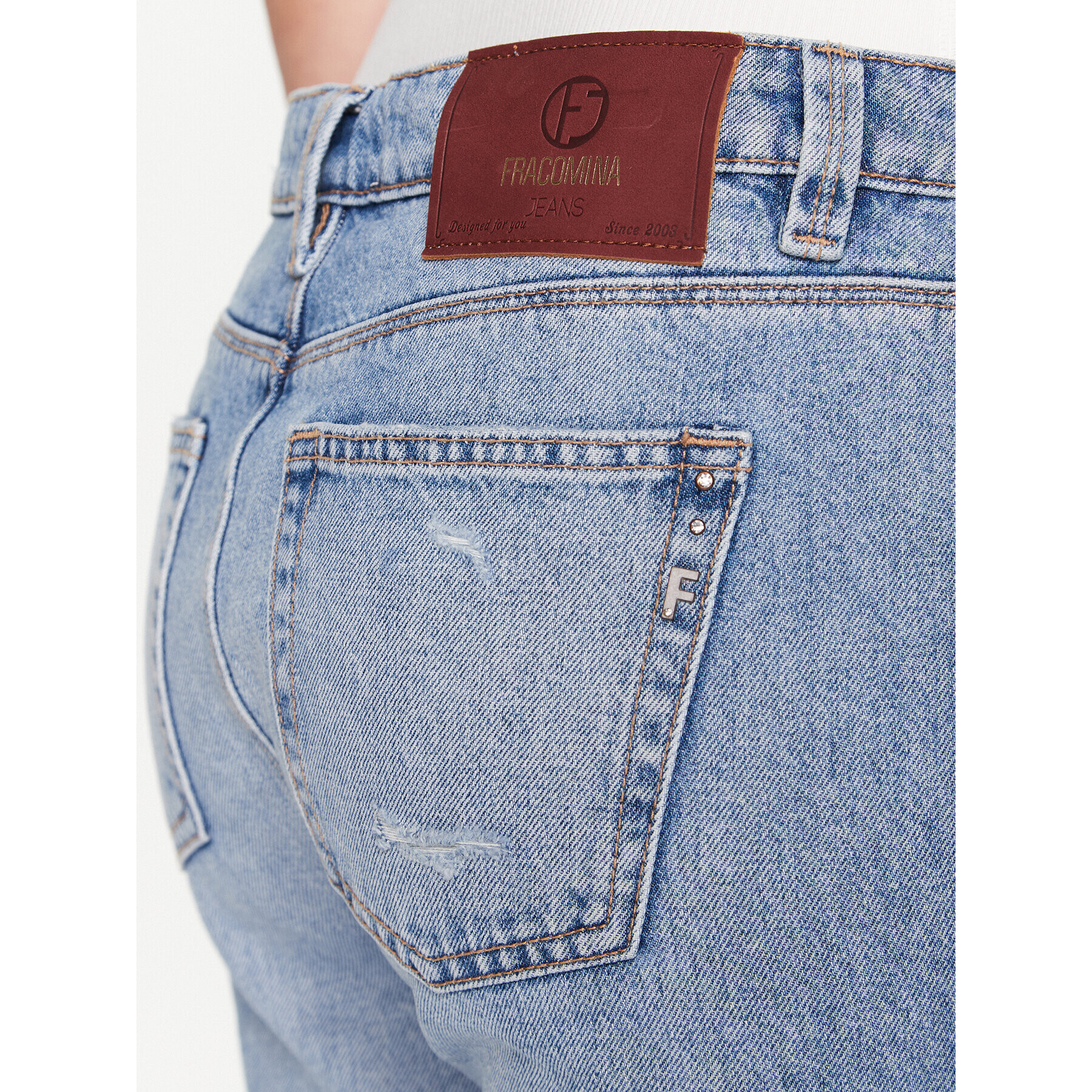 Fracomina Дънки FP23SV5002D41902 Син Boyfriend Fit - Pepit.bg