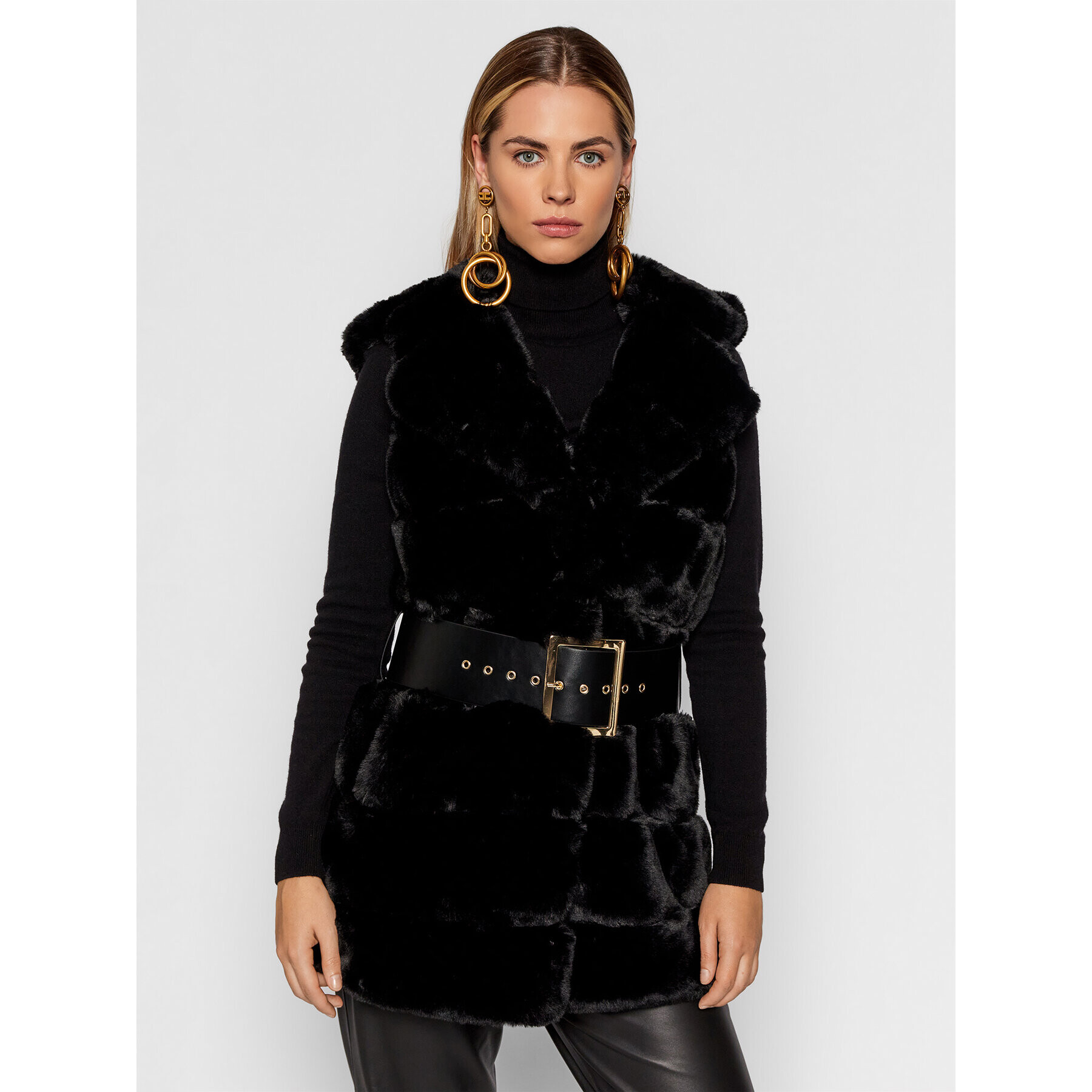 Fracomina Елек FR21WC4006O41201 Черен Regular Fit - Pepit.bg
