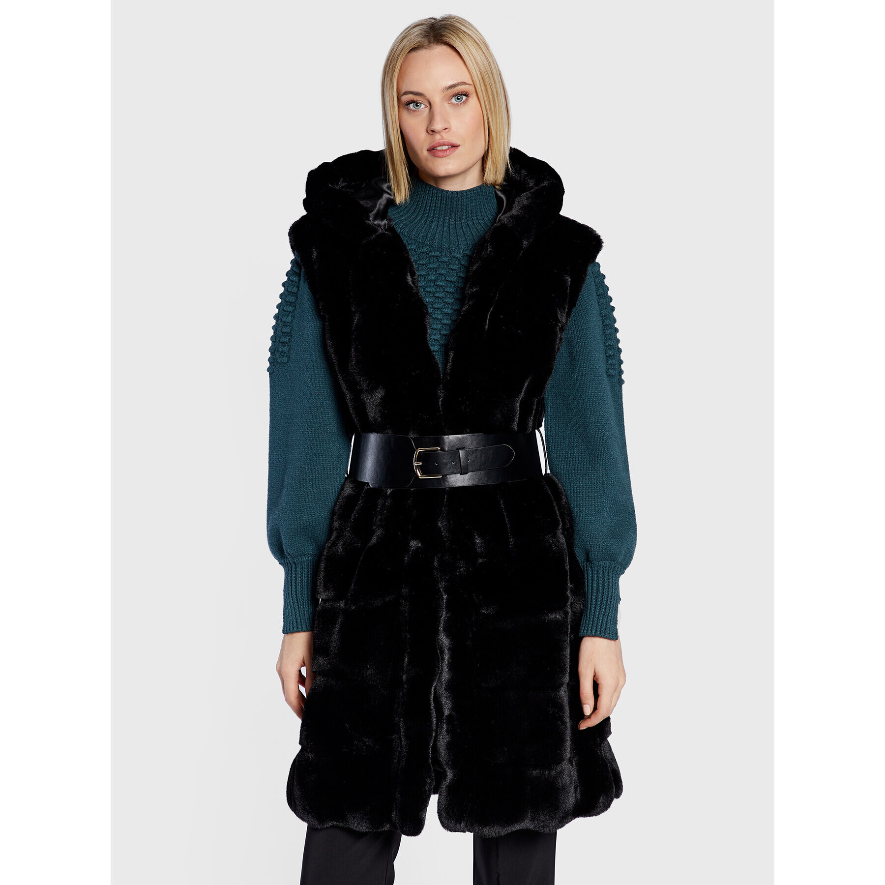 Fracomina Елек FR22WC4007W54801 Черен Regular Fit - Pepit.bg