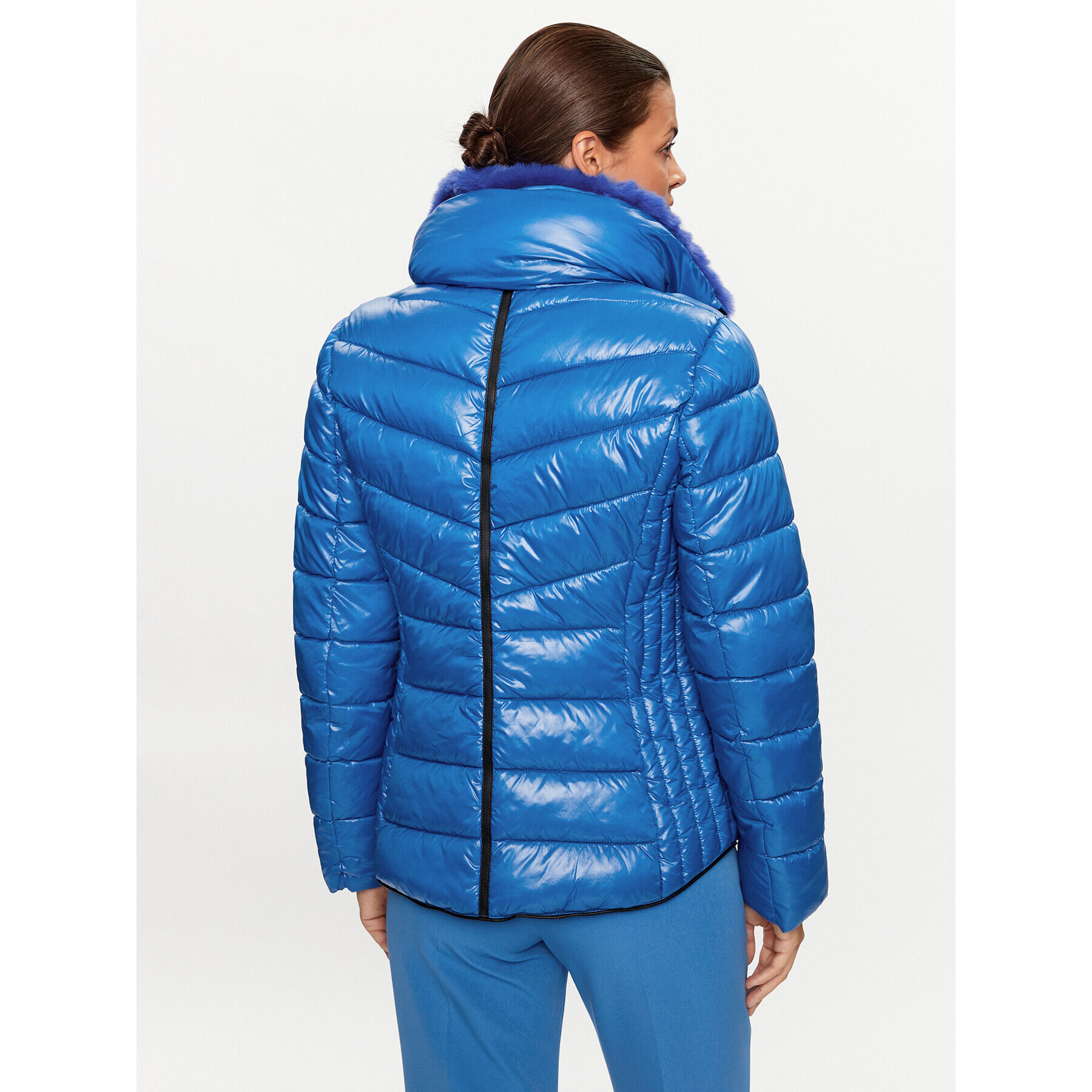 Fracomina Пухено яке FR23WC3002O42301 Син Regular Fit - Pepit.bg