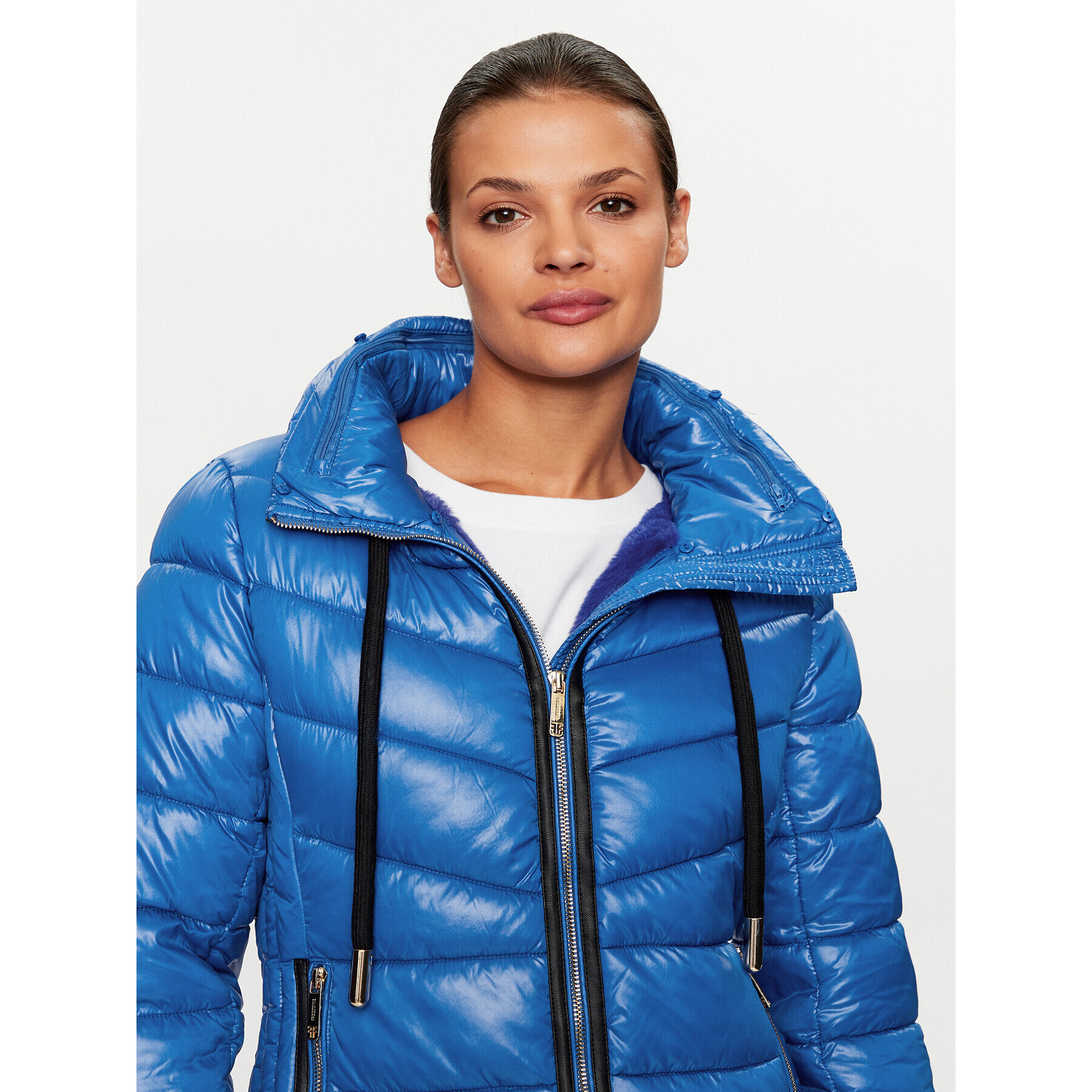 Fracomina Пухено яке FR23WC3002O42301 Син Regular Fit - Pepit.bg