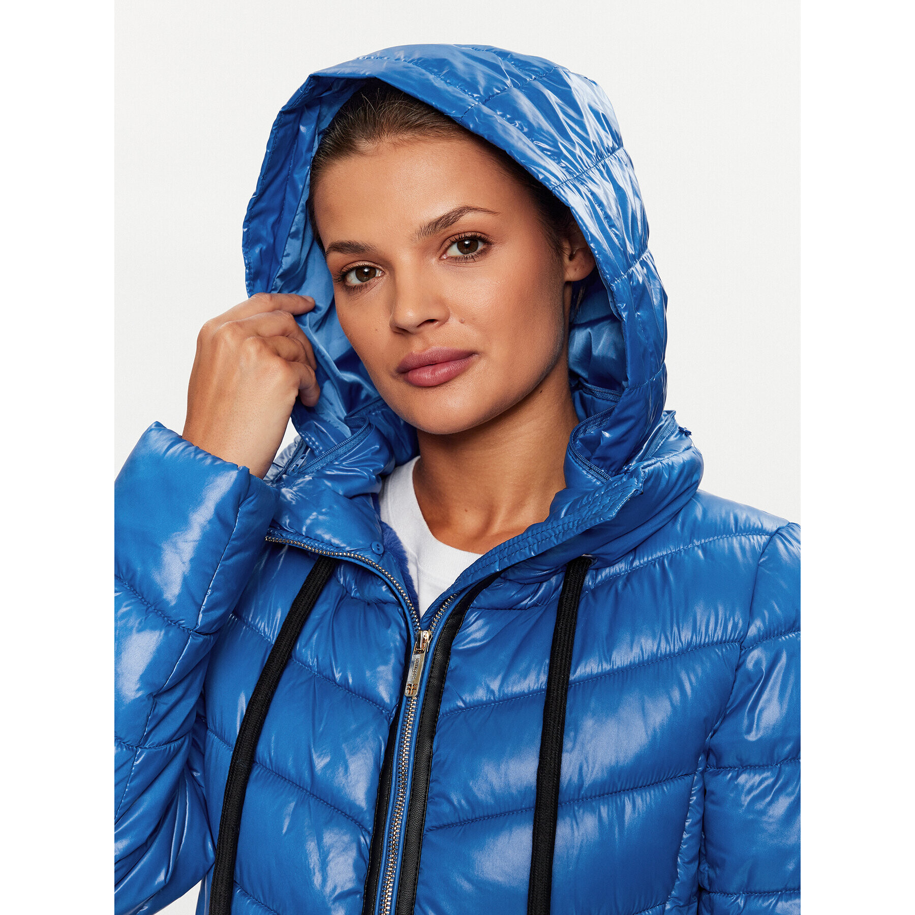 Fracomina Пухено яке FR23WC3002O42301 Син Regular Fit - Pepit.bg