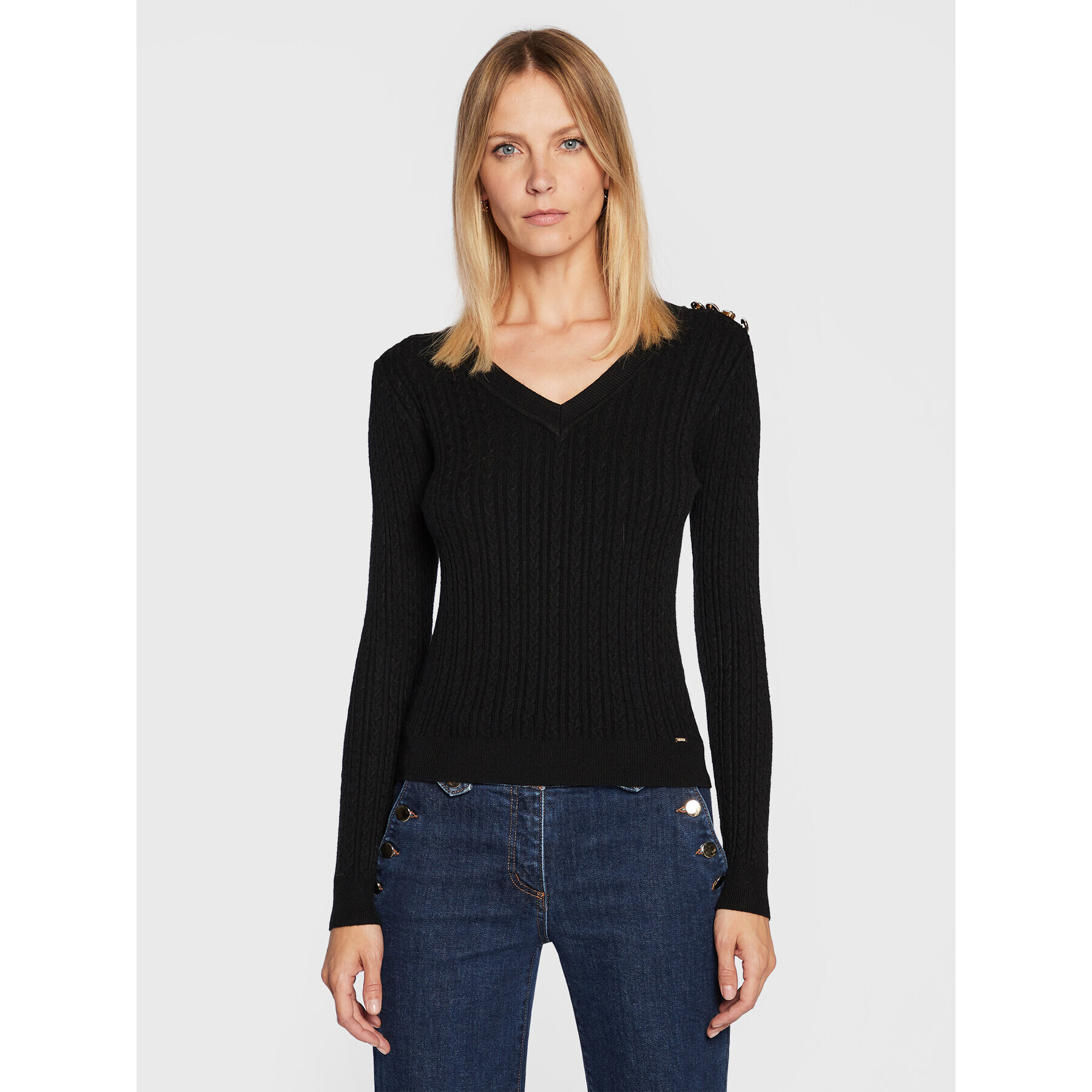 Fracomina Пуловер FS22WT7004K50401 Черен Slim Fit - Pepit.bg
