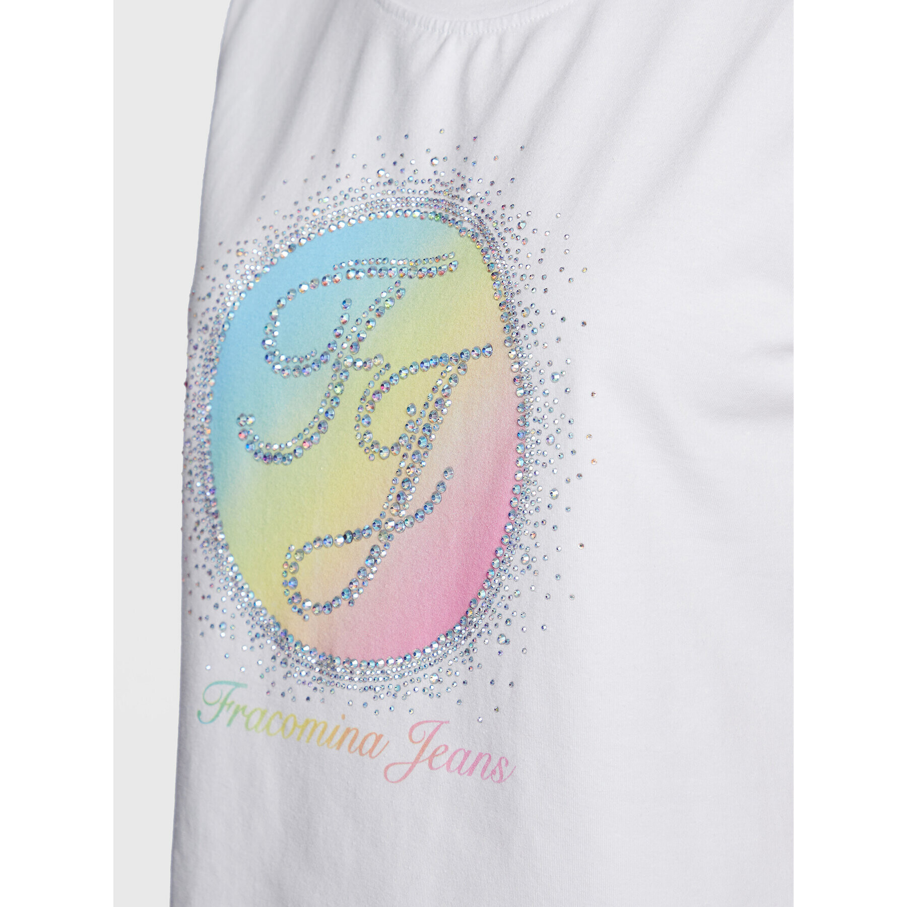 Fracomina Тишърт FP23ST3003J401N5 Бял Regular Fit - Pepit.bg