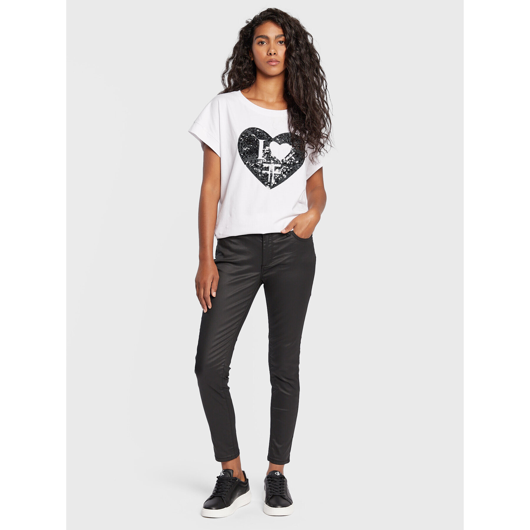 Fracomina Тишърт FR22WT3034J401N5 Бял Regular Fit - Pepit.bg