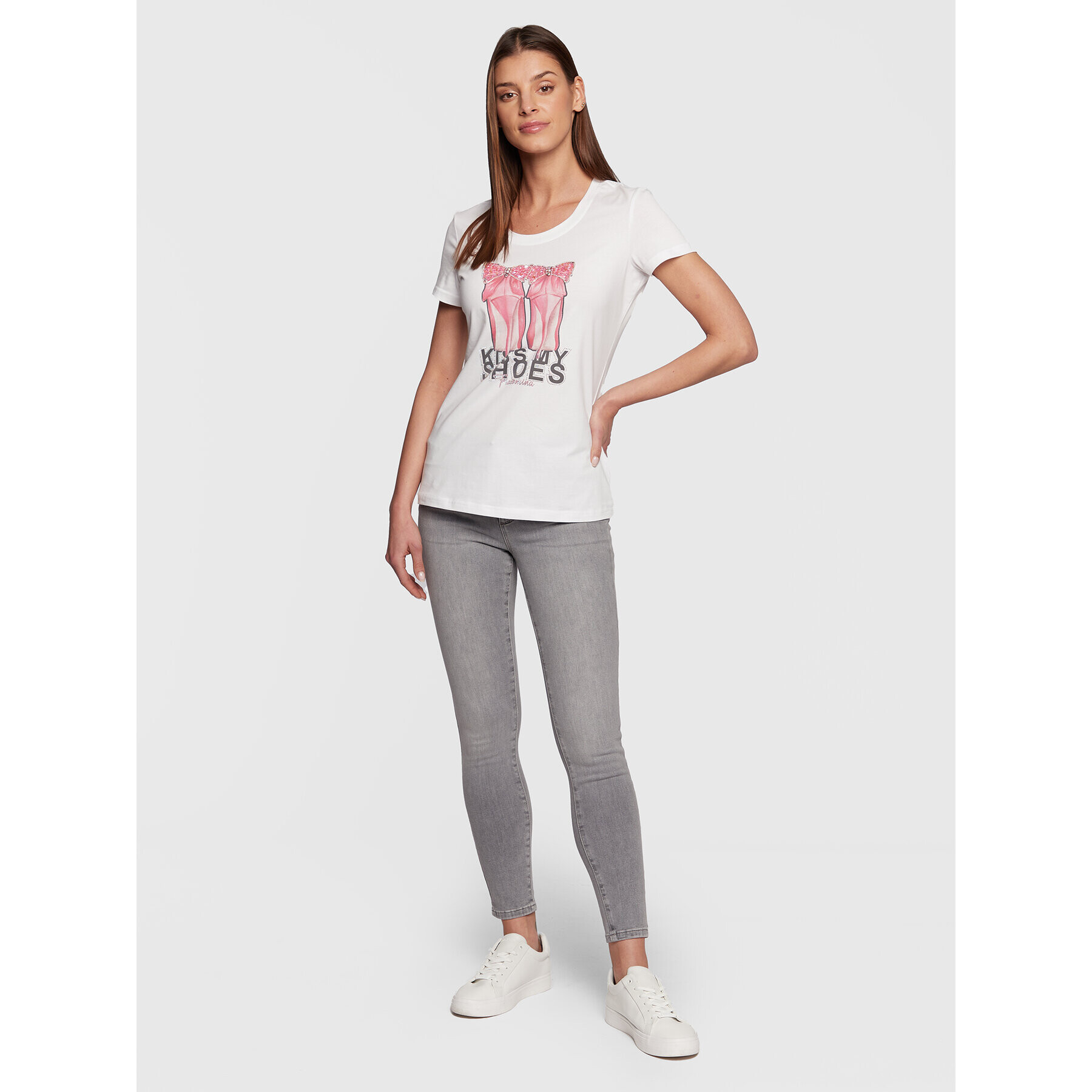 Fracomina Тишърт FR23ST3014J40109 Бял Regular Fit - Pepit.bg