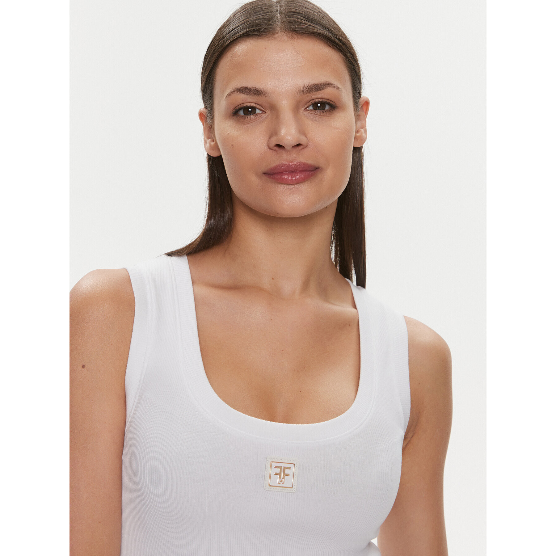 Fracomina топ FP24ST2001J464N5 Бял Regular Fit - Pepit.bg