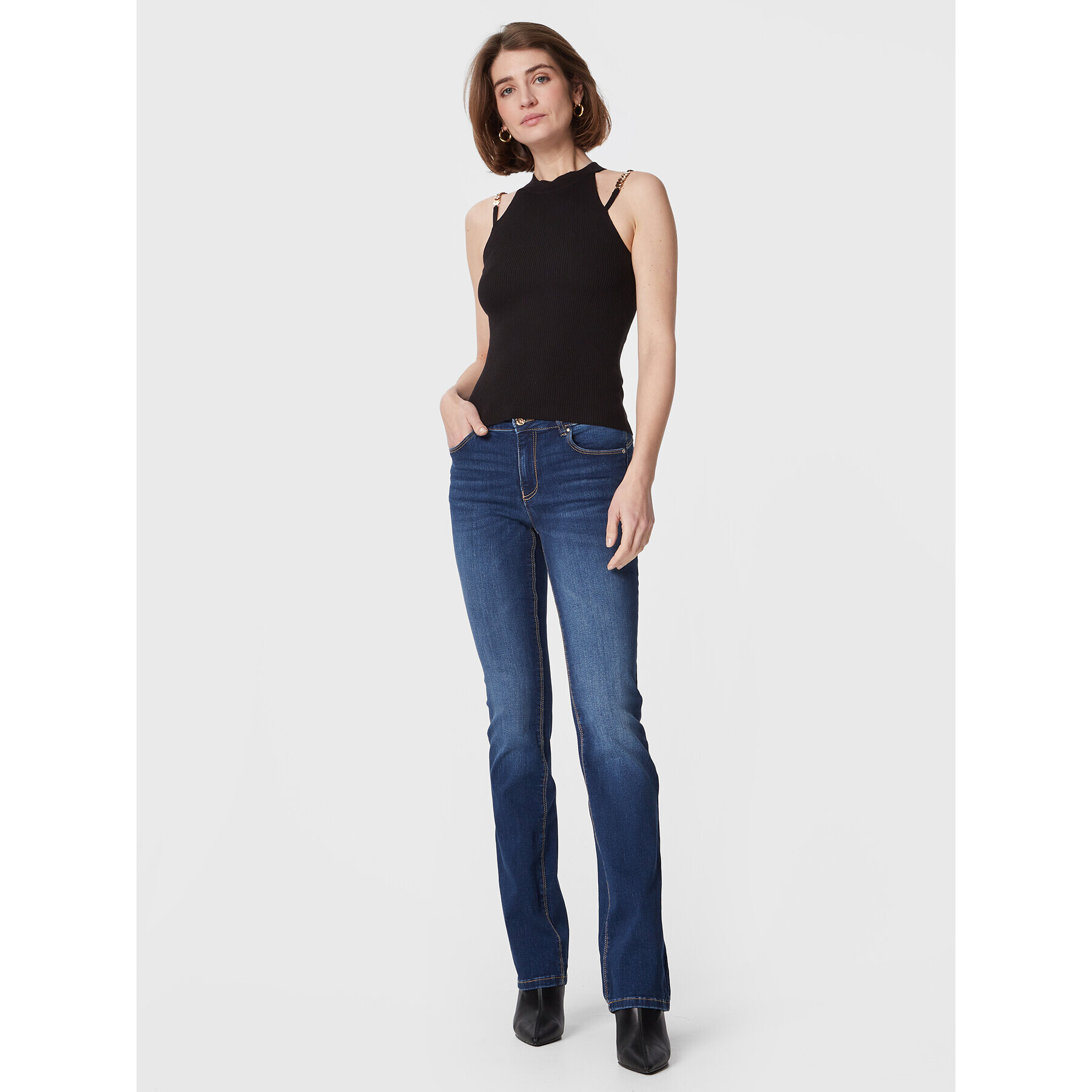 Fracomina топ FR23ST4002K41801 Черен Slim Fit - Pepit.bg