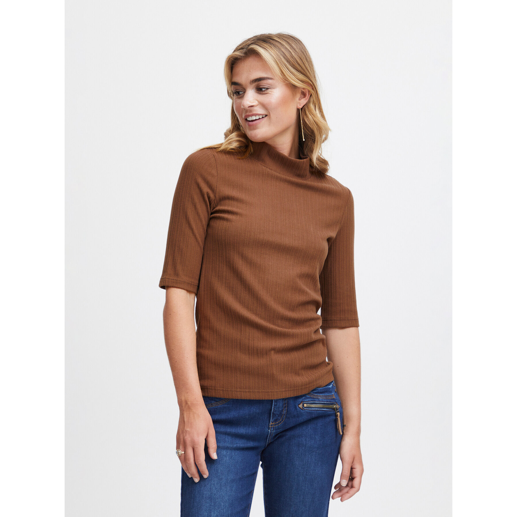 Fransa Блуза 20612503 Кафяв Regular Fit - Pepit.bg
