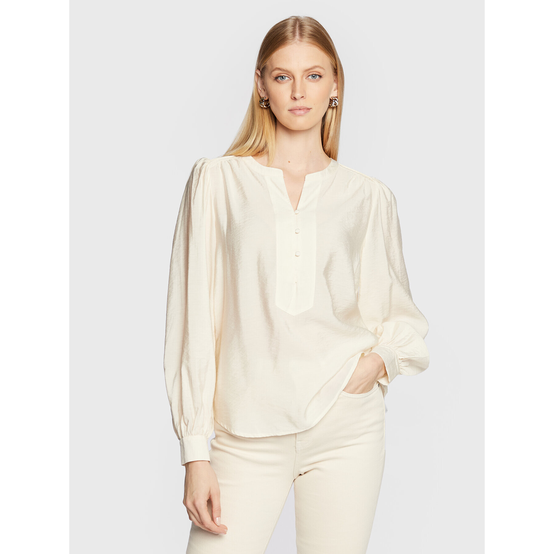 Fransa Блуза Frida 20611174 Екрю Regular Fit - Pepit.bg