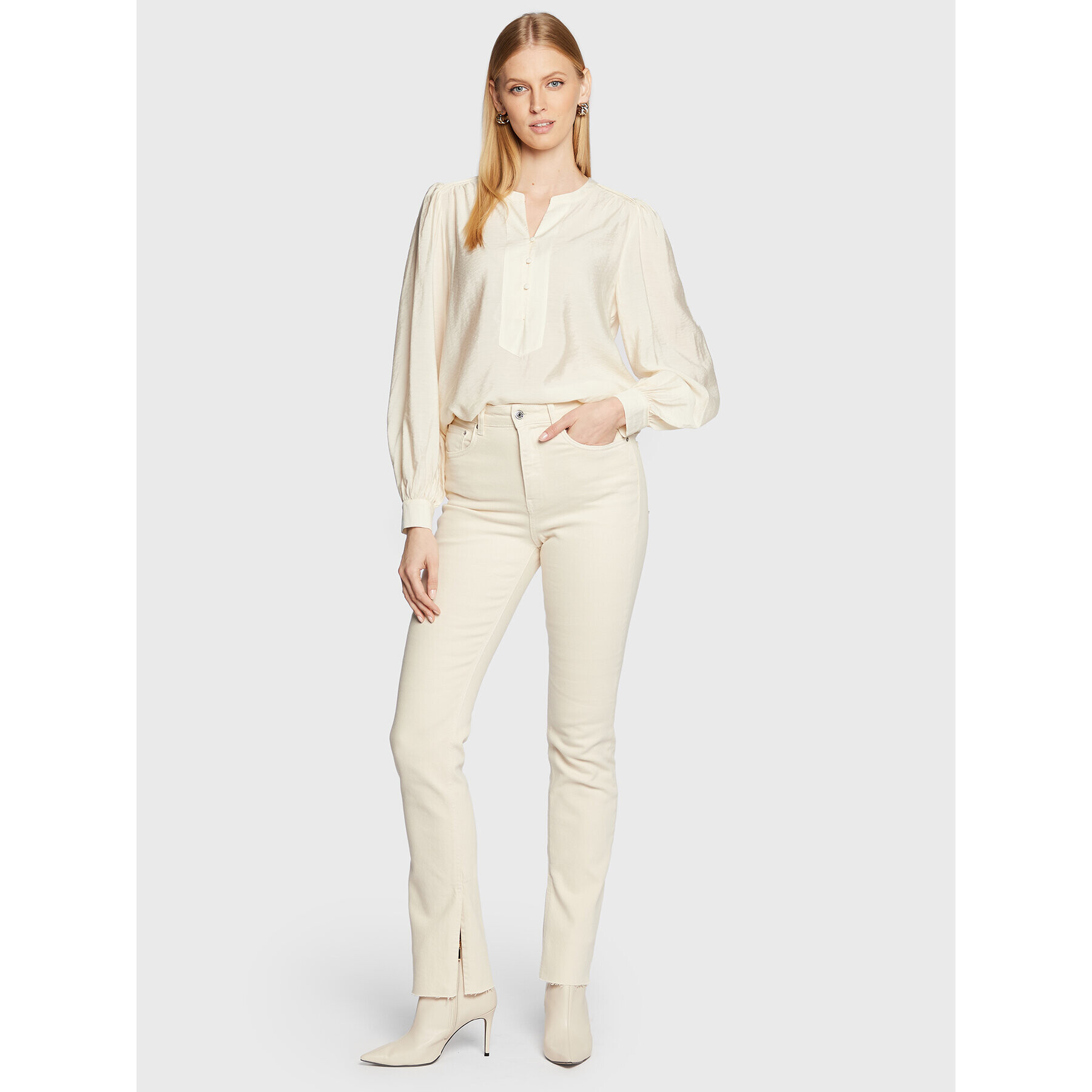 Fransa Блуза Frida 20611174 Екрю Regular Fit - Pepit.bg