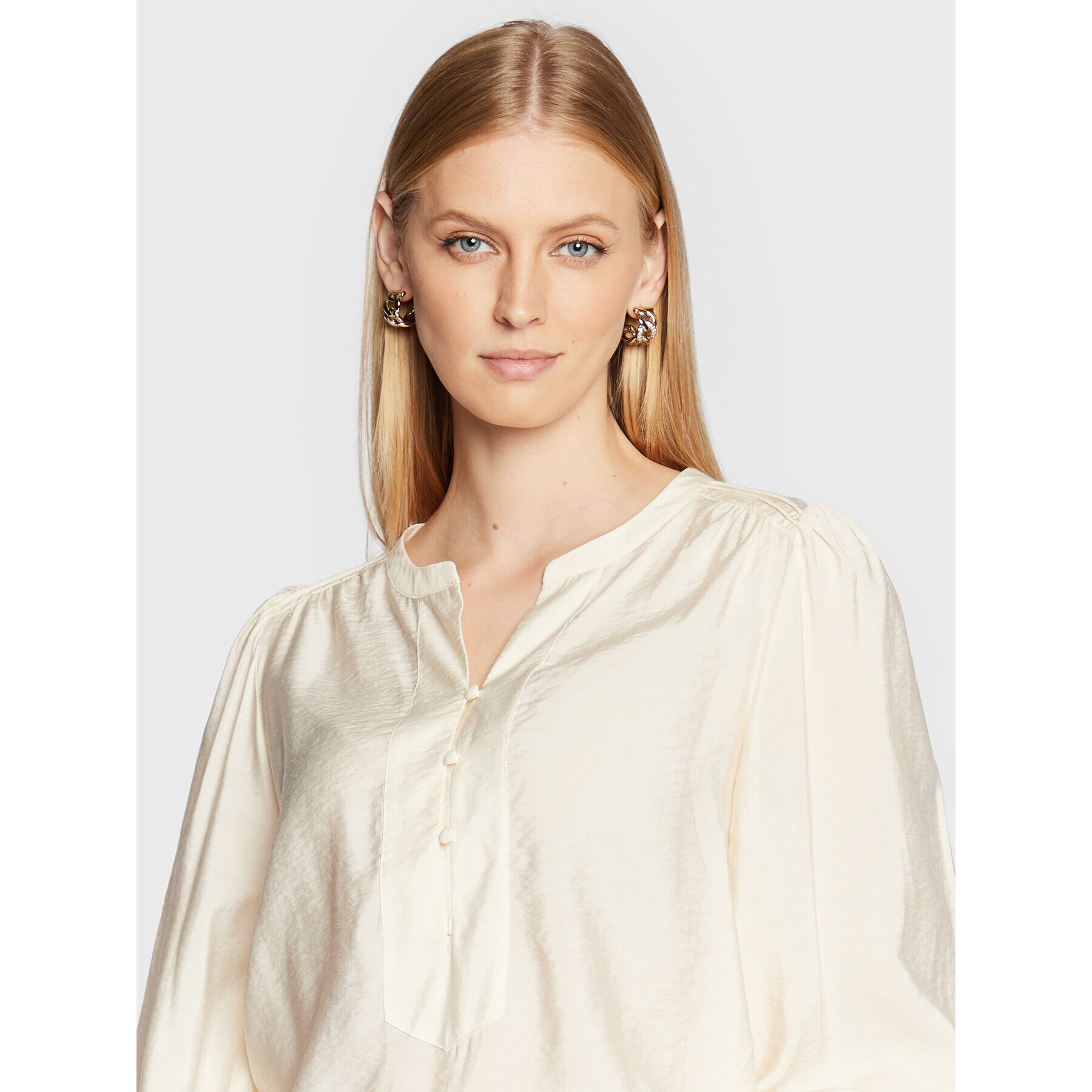 Fransa Блуза Frida 20611174 Екрю Regular Fit - Pepit.bg