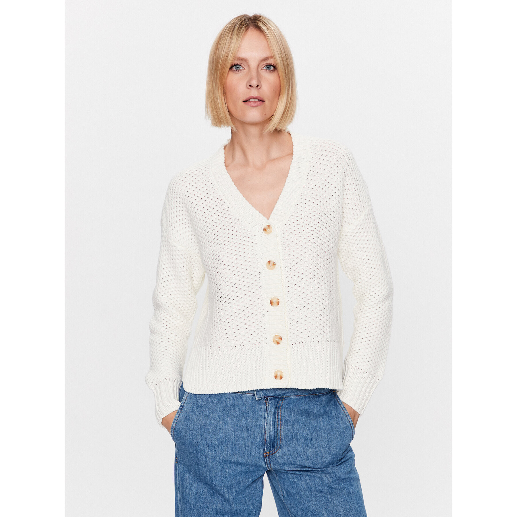 Fransa Кардиган 20611727 Екрю Regular Fit - Pepit.bg