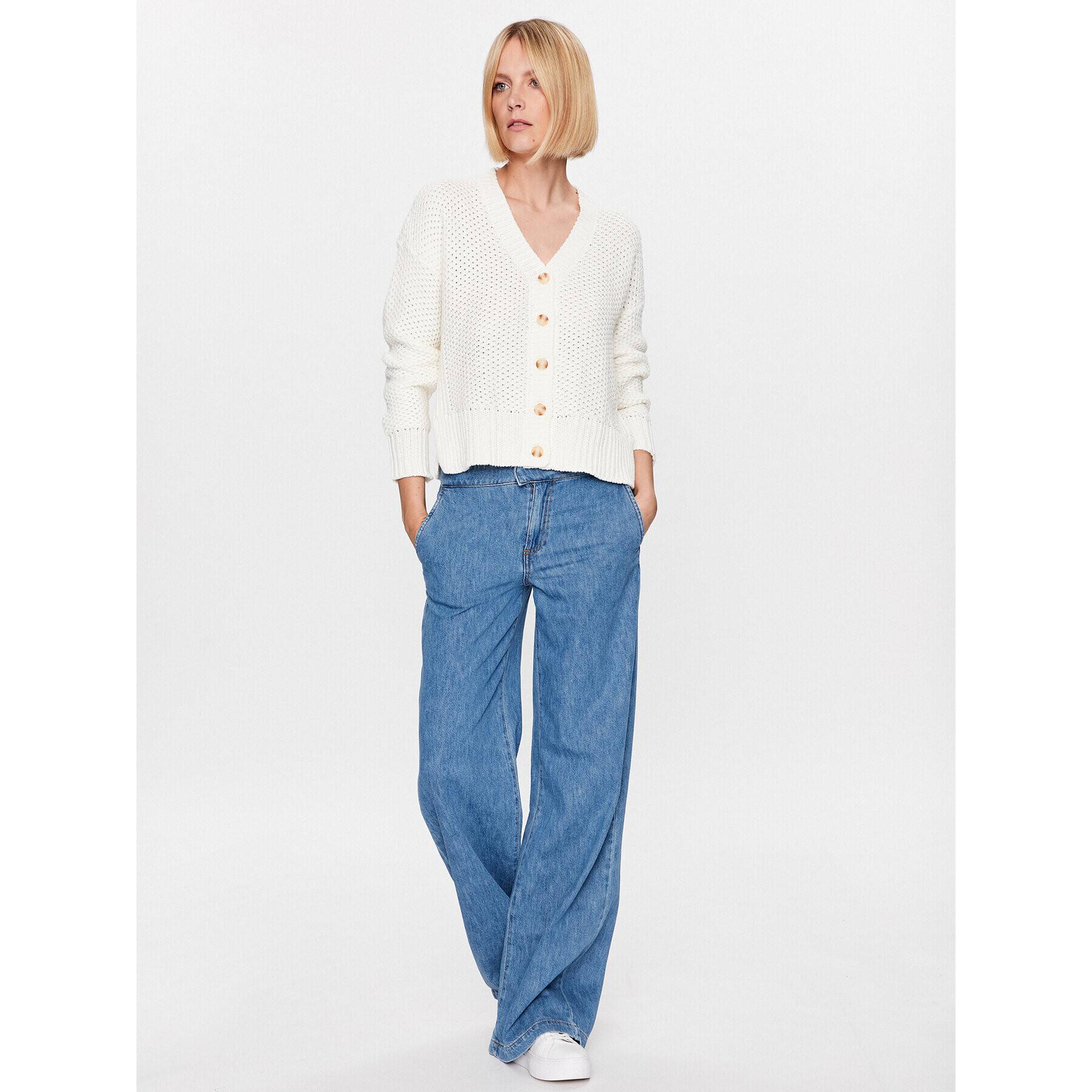 Fransa Кардиган 20611727 Екрю Regular Fit - Pepit.bg