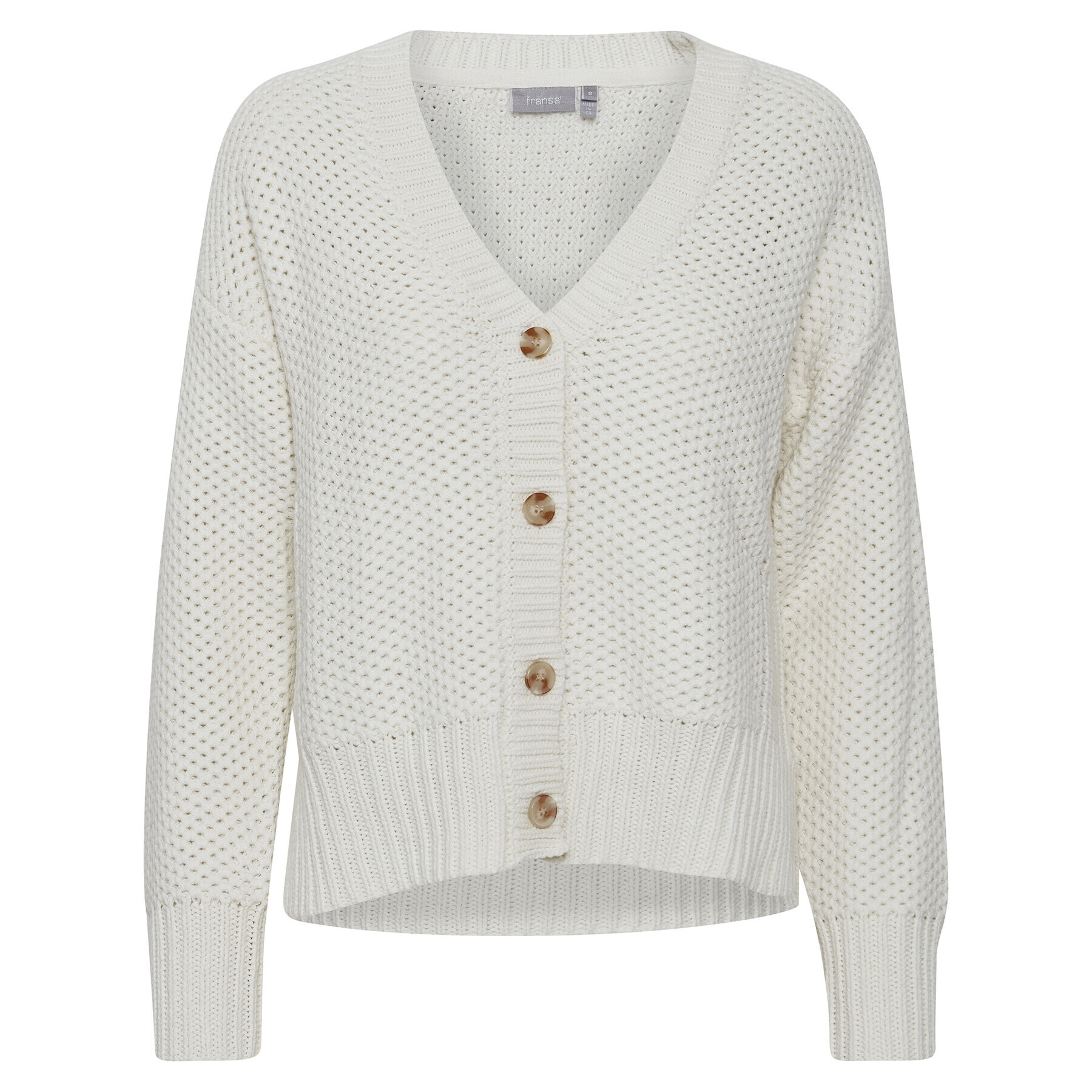 Fransa Кардиган 20611727 Екрю Regular Fit - Pepit.bg