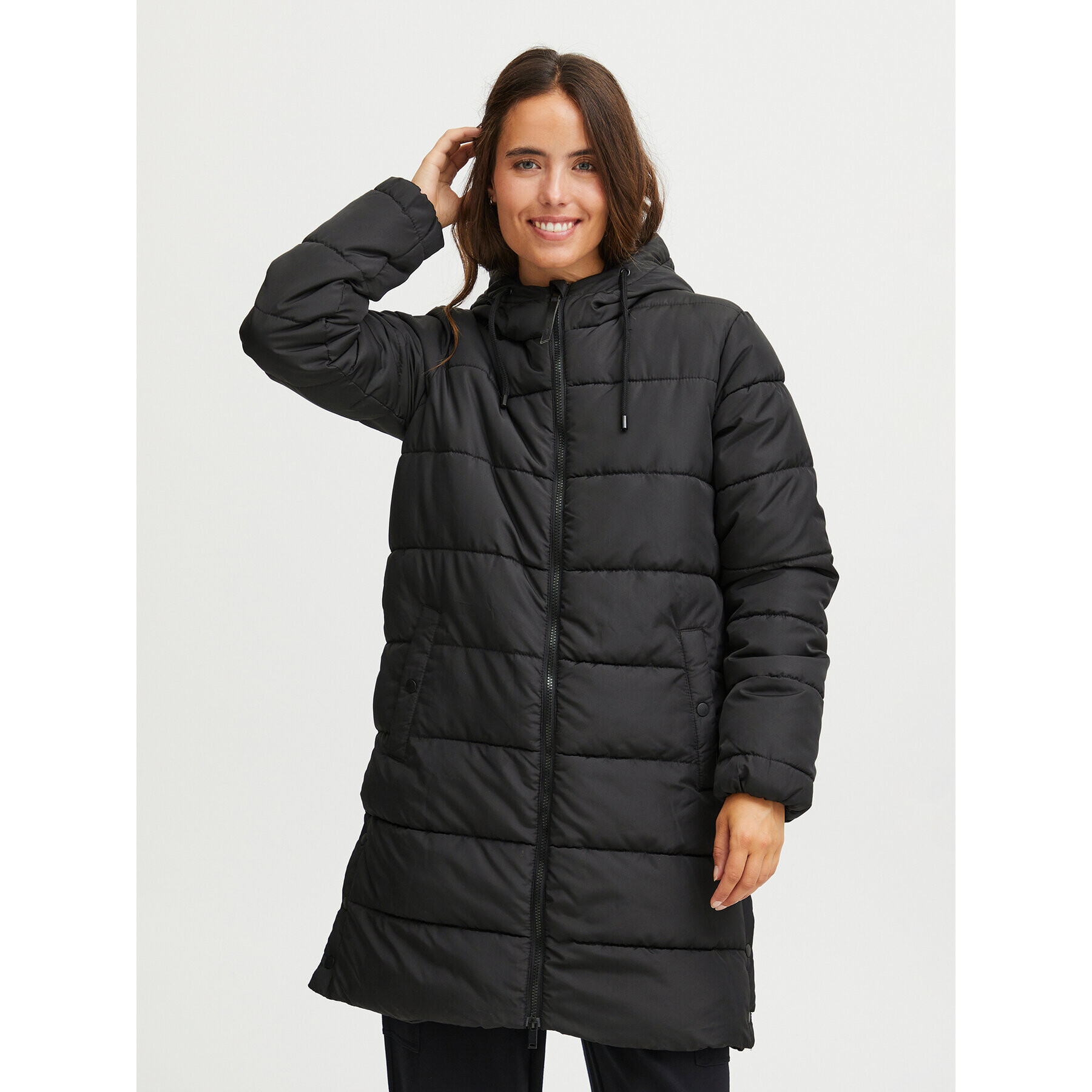 Fransa Пухено яке 20612163 Черен Regular Fit - Pepit.bg