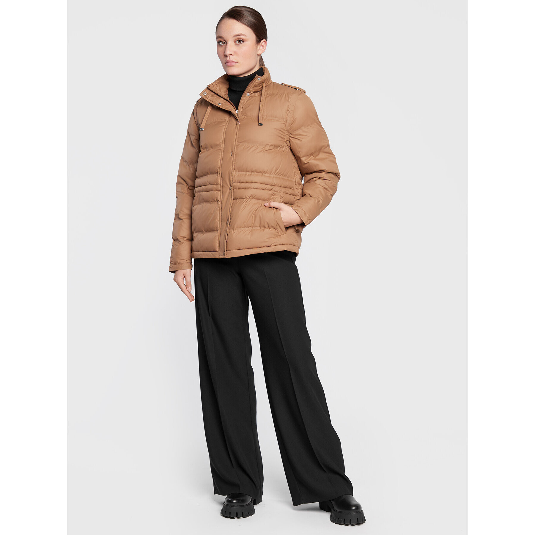 Fransa Пухено яке Fabia 20610785 Кафяв Regular Fit - Pepit.bg