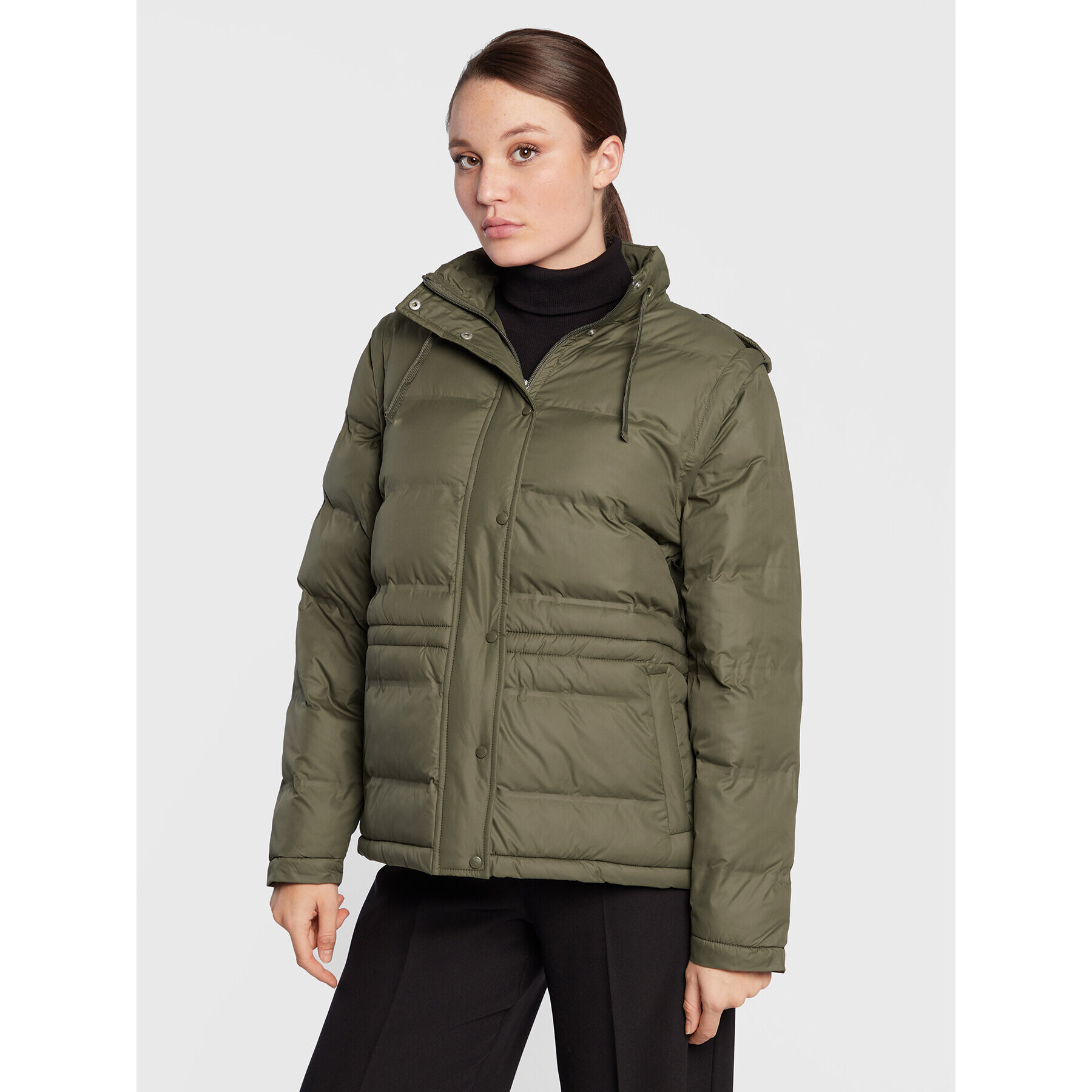 Fransa Пухено яке Fabia 20610785 Зелен Regular Fit - Pepit.bg