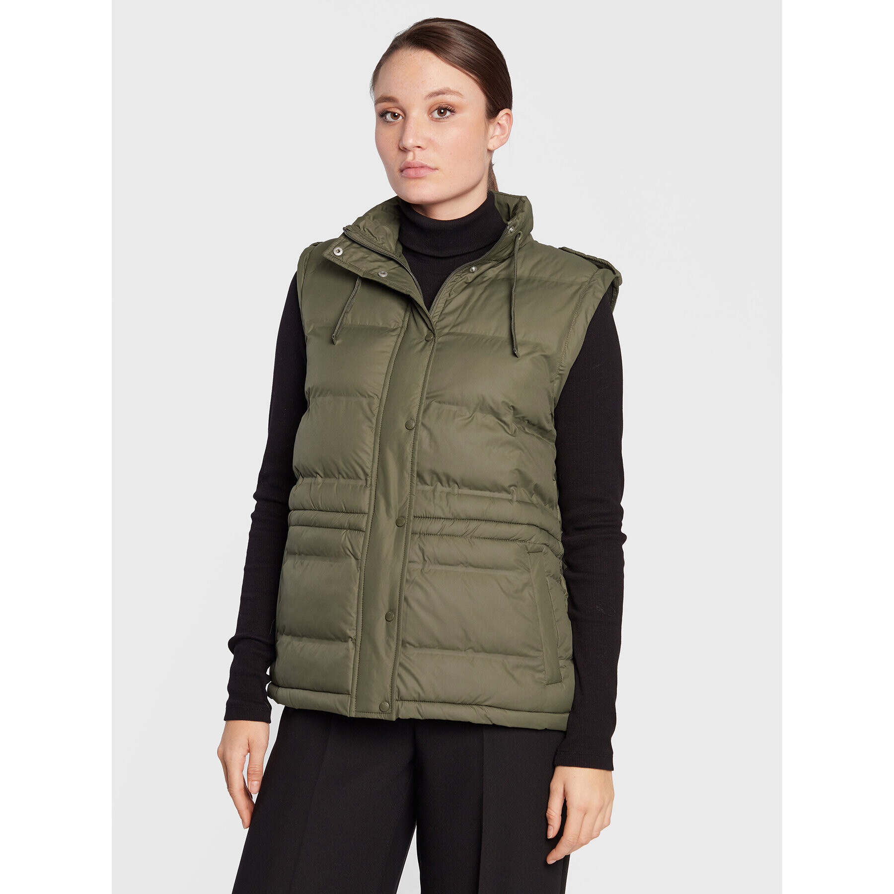 Fransa Пухено яке Fabia 20610785 Зелен Regular Fit - Pepit.bg
