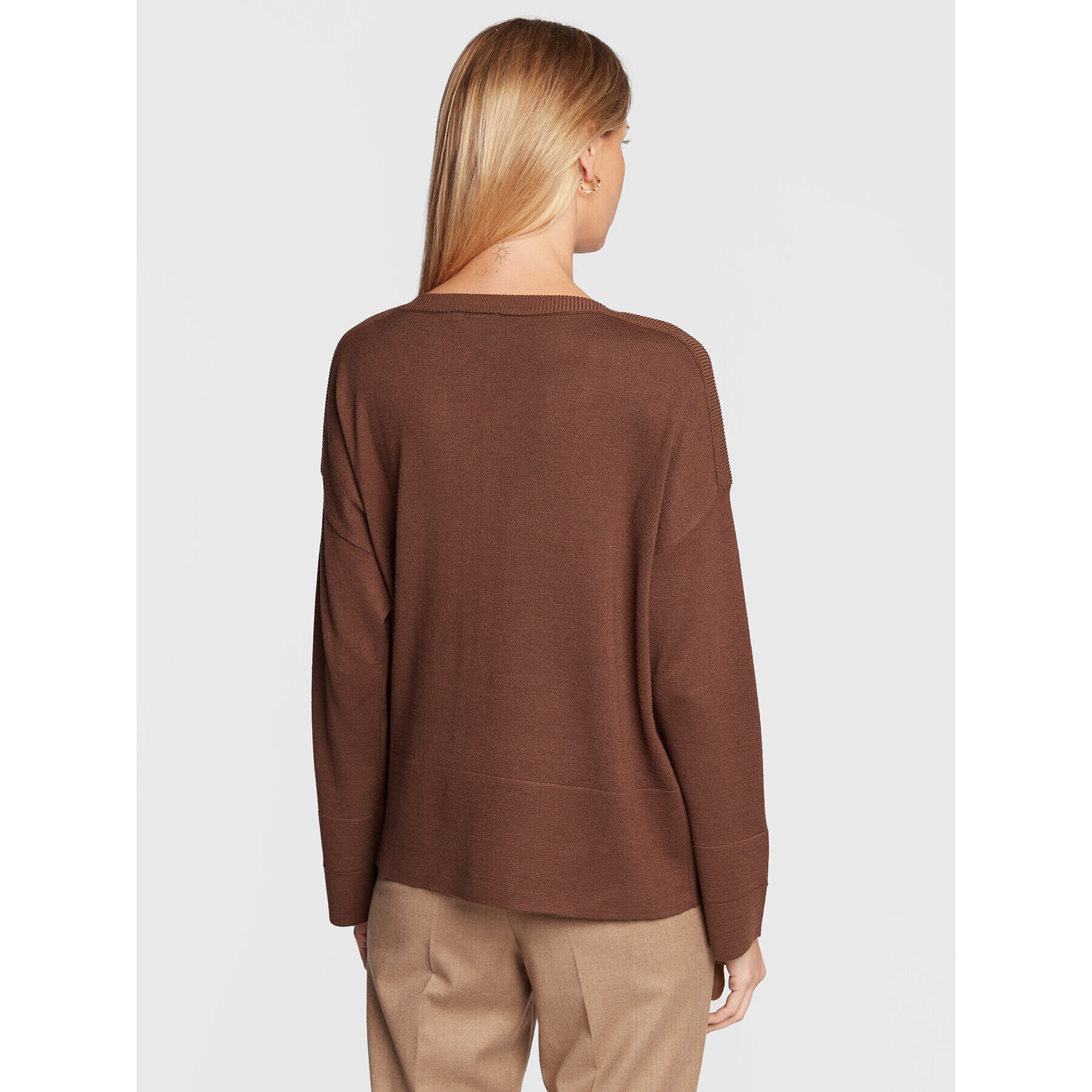 Fransa Пуловер Alma 20611140 Кафяв Loose Fit - Pepit.bg