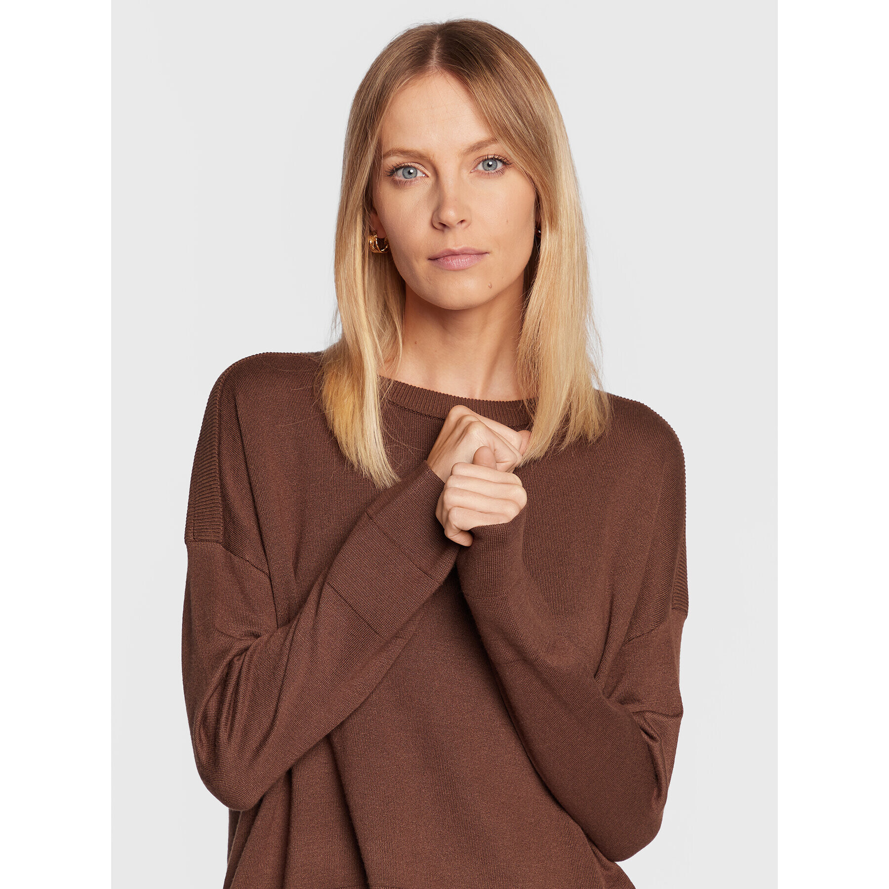 Fransa Пуловер Alma 20611140 Кафяв Loose Fit - Pepit.bg