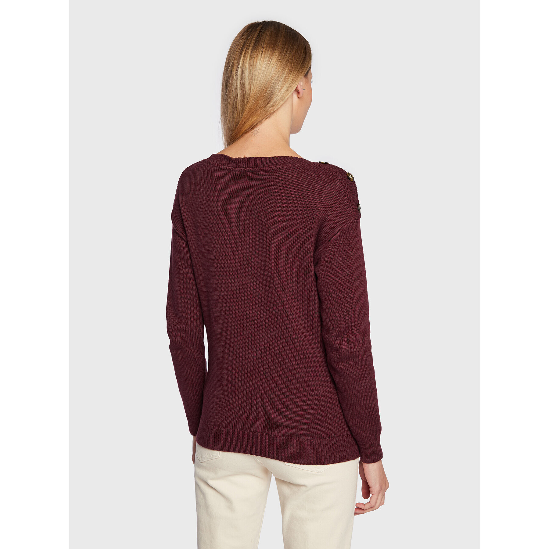 Fransa Пуловер Susann 20611381 Бордо Relaxed Fit - Pepit.bg