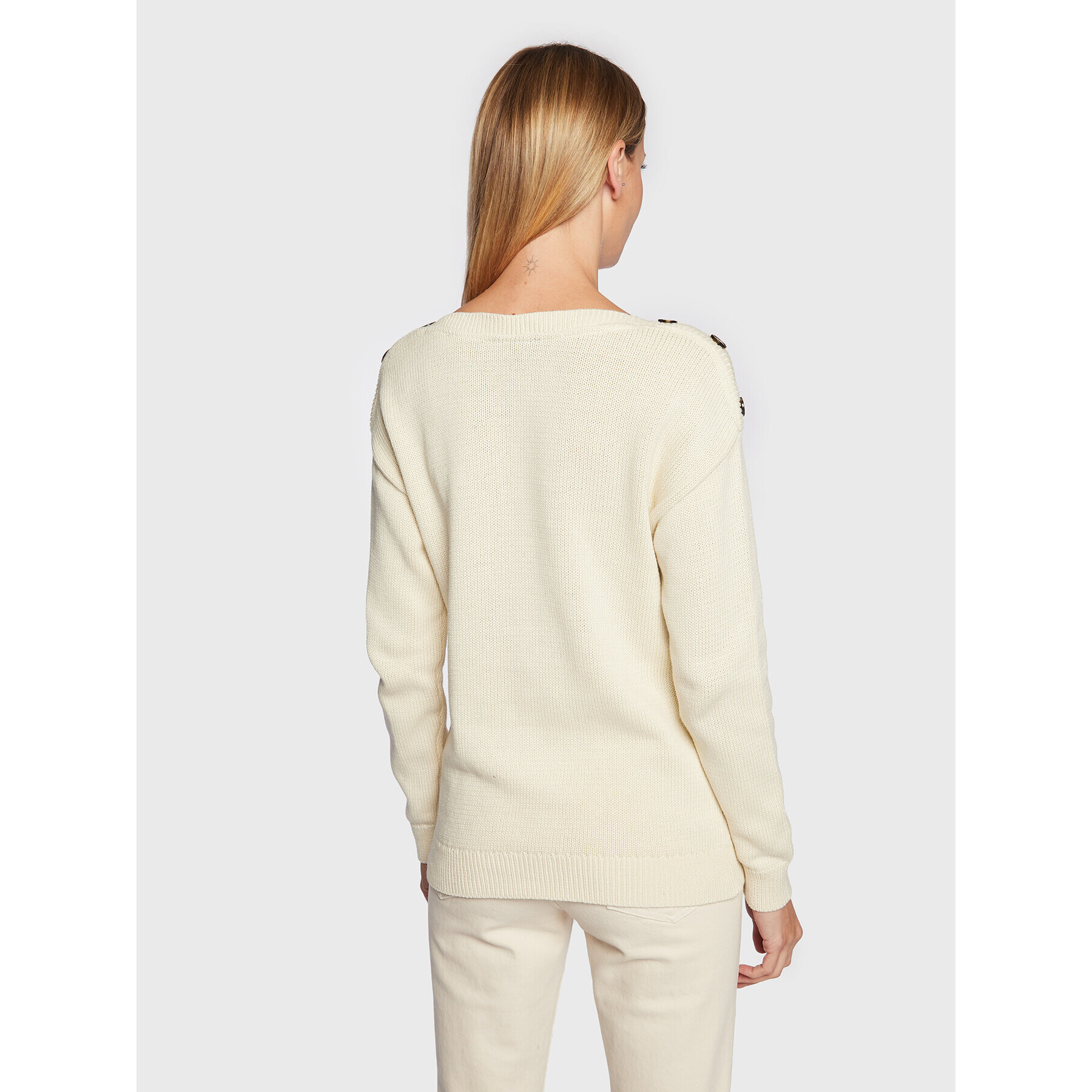 Fransa Пуловер Susann 20611381 Екрю Relaxed Fit - Pepit.bg
