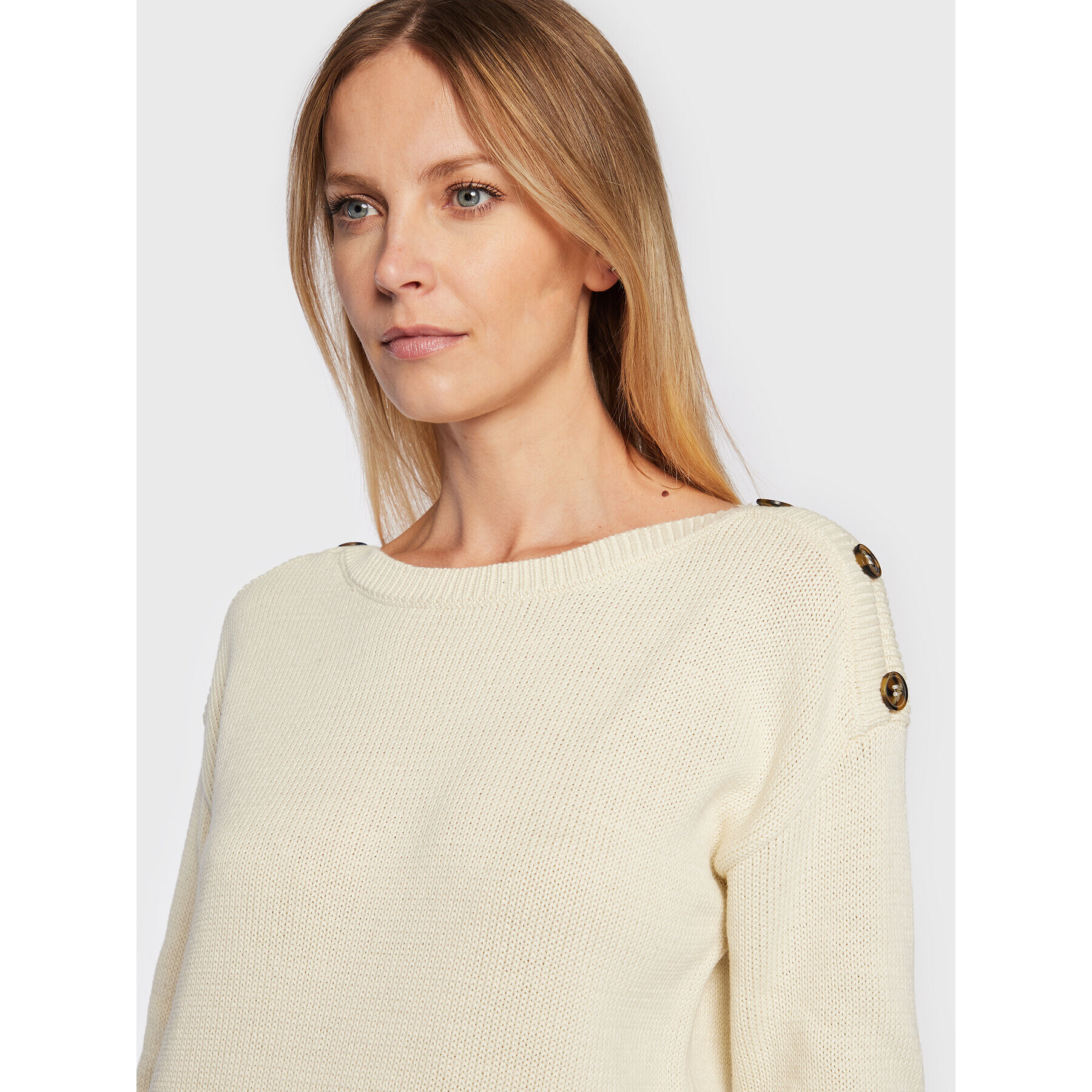 Fransa Пуловер Susann 20611381 Екрю Relaxed Fit - Pepit.bg