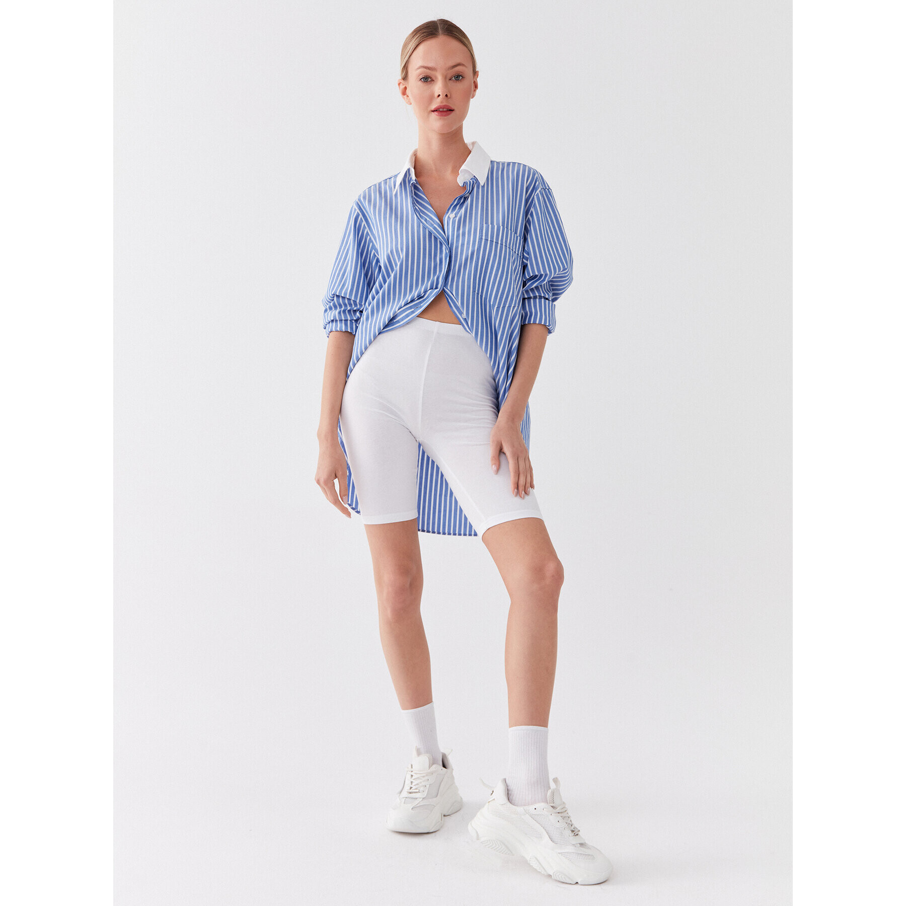 Fransa Спортни шорти 20601023 Бял Slim Fit - Pepit.bg