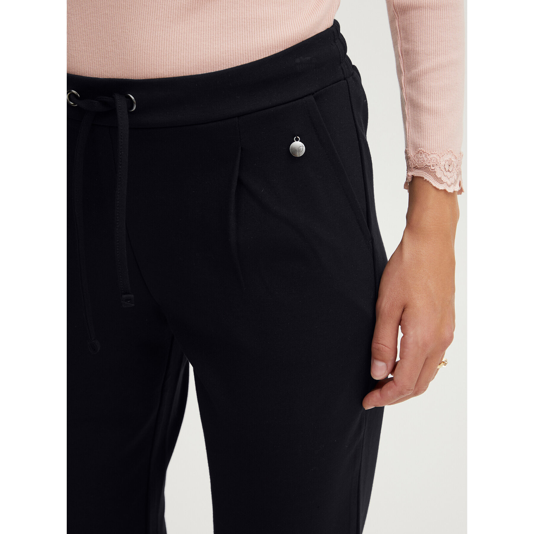 Fransa Текстилни панталони 20605622 Черен Regular Fit - Pepit.bg