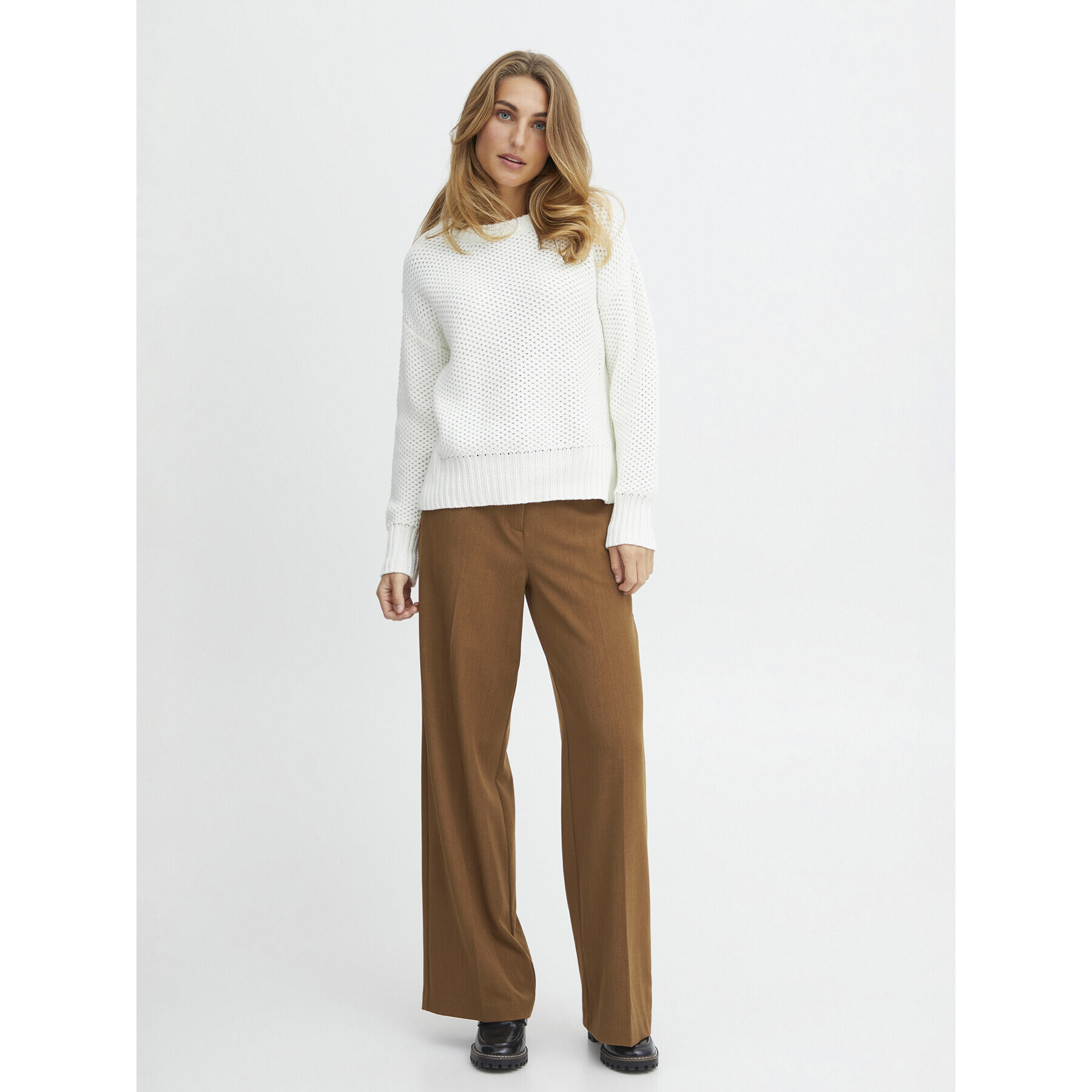 Fransa Текстилни панталони 20611709 Кафяв Regular Fit - Pepit.bg