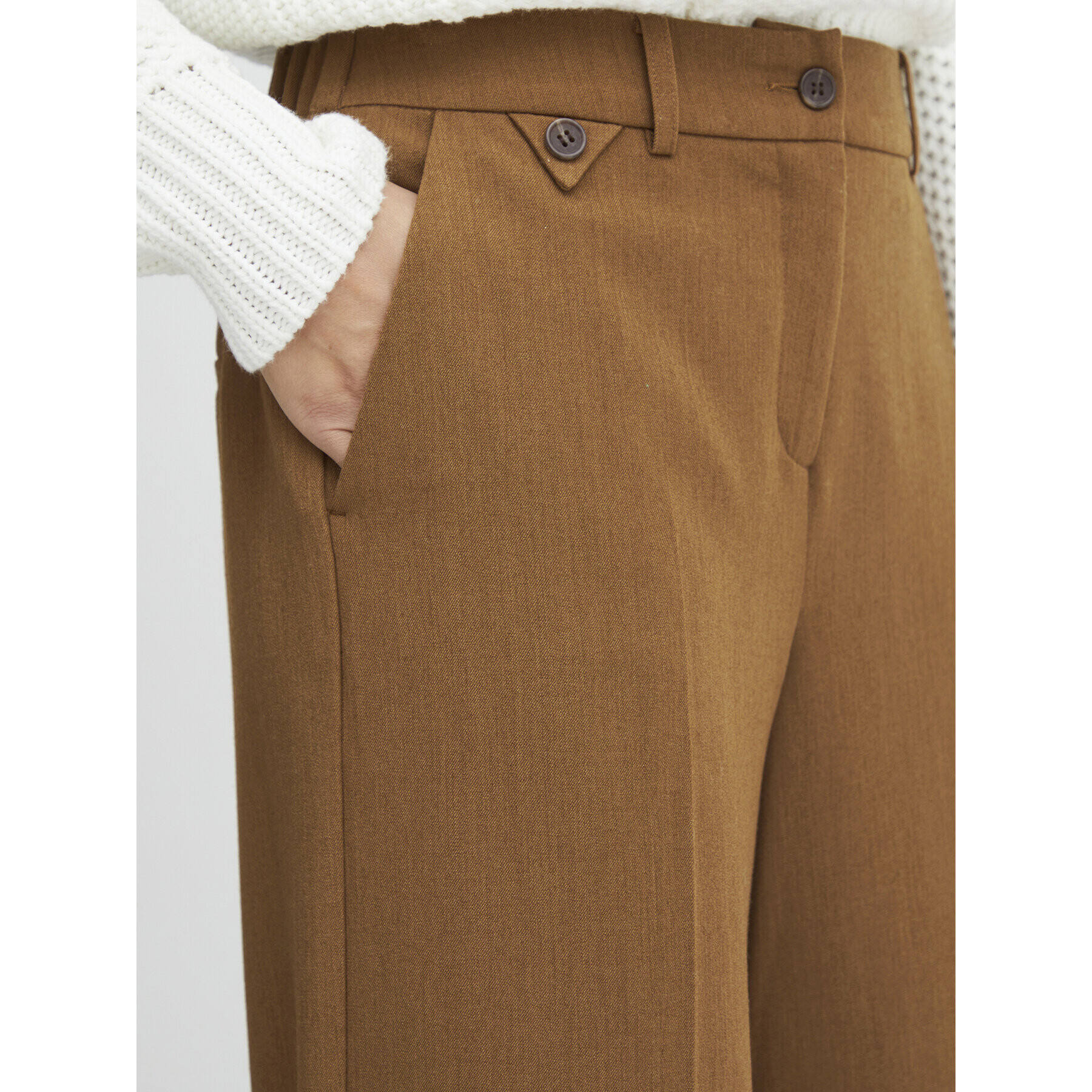 Fransa Текстилни панталони 20611709 Кафяв Regular Fit - Pepit.bg