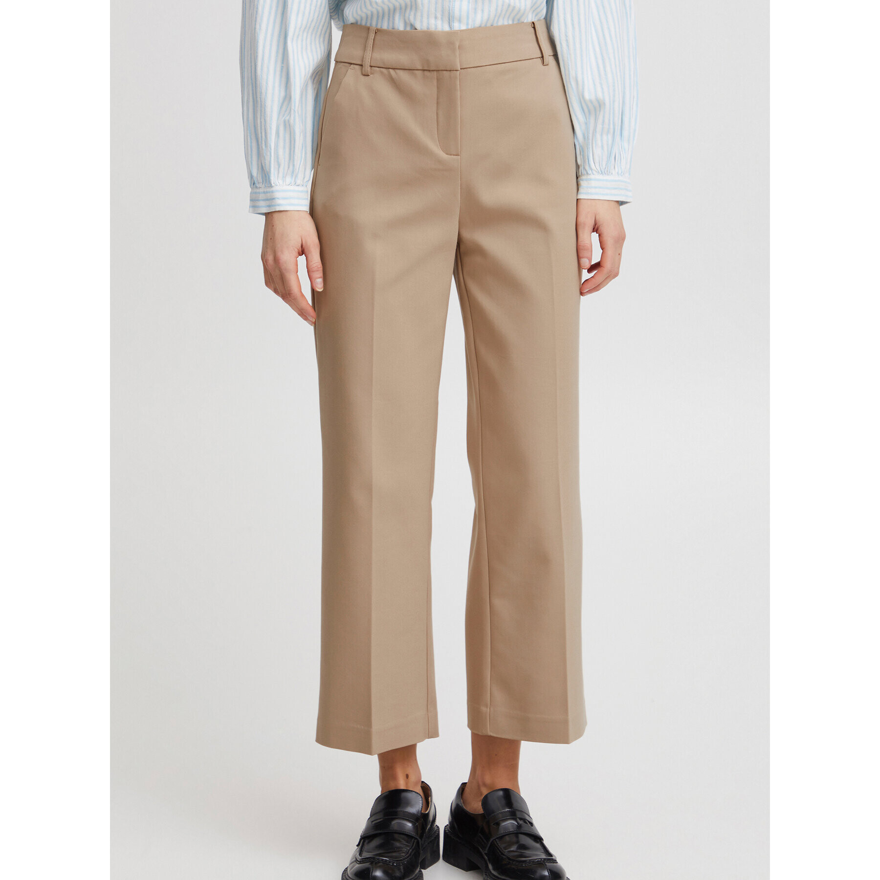 Fransa Текстилни панталони 20611919 Бежов Regular Fit - Pepit.bg