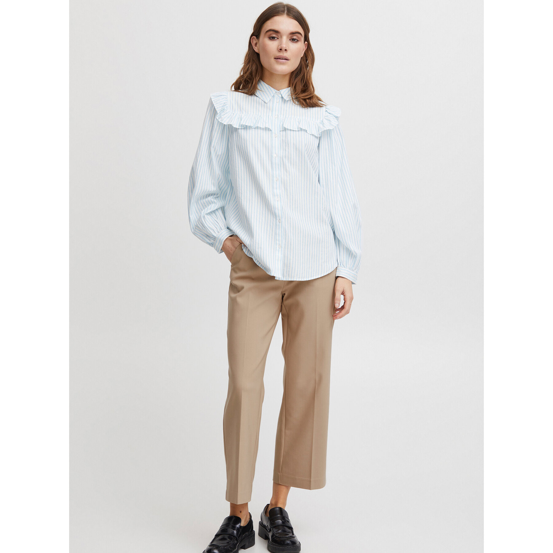 Fransa Текстилни панталони 20611919 Бежов Regular Fit - Pepit.bg