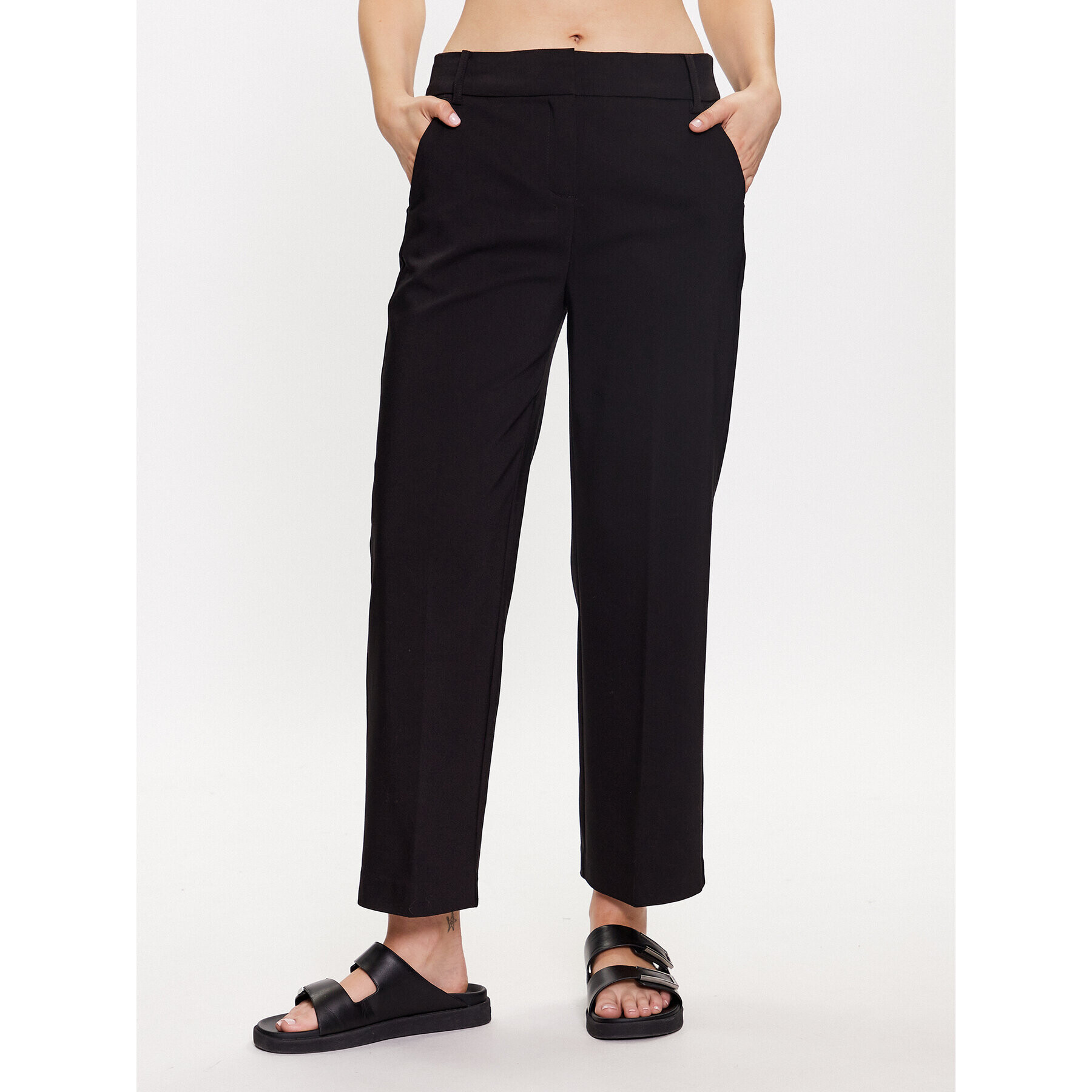 Fransa Текстилни панталони 20611919 Черен Slim Fit - Pepit.bg