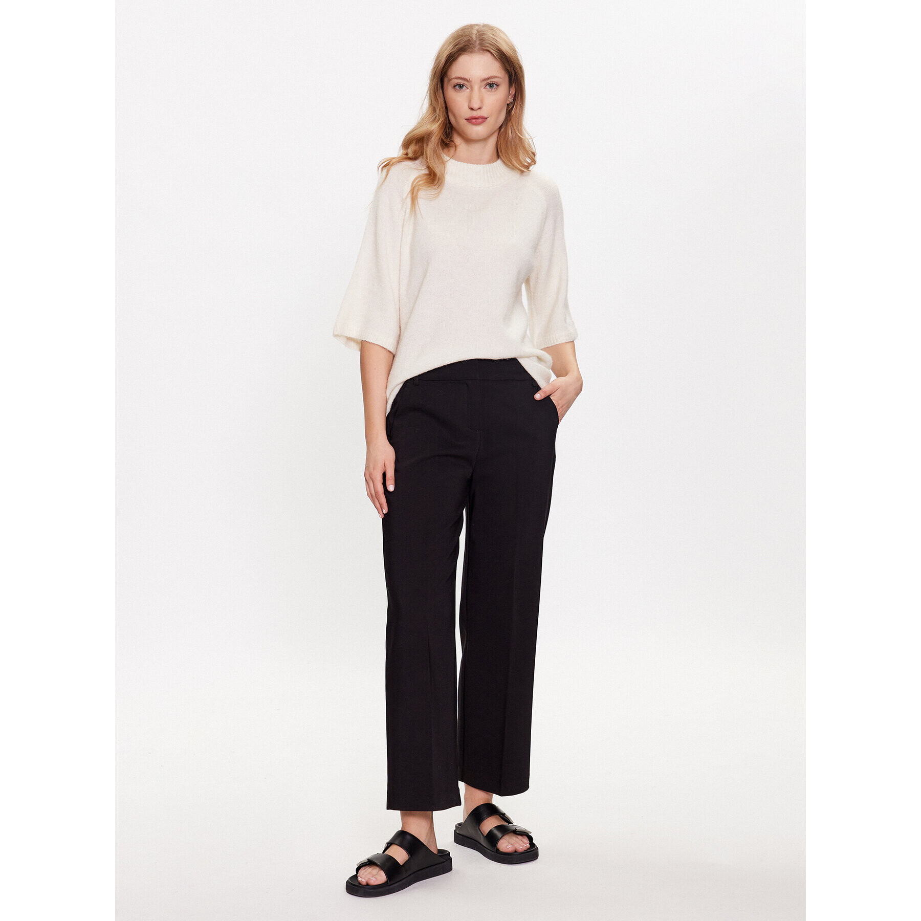 Fransa Текстилни панталони 20611919 Черен Slim Fit - Pepit.bg