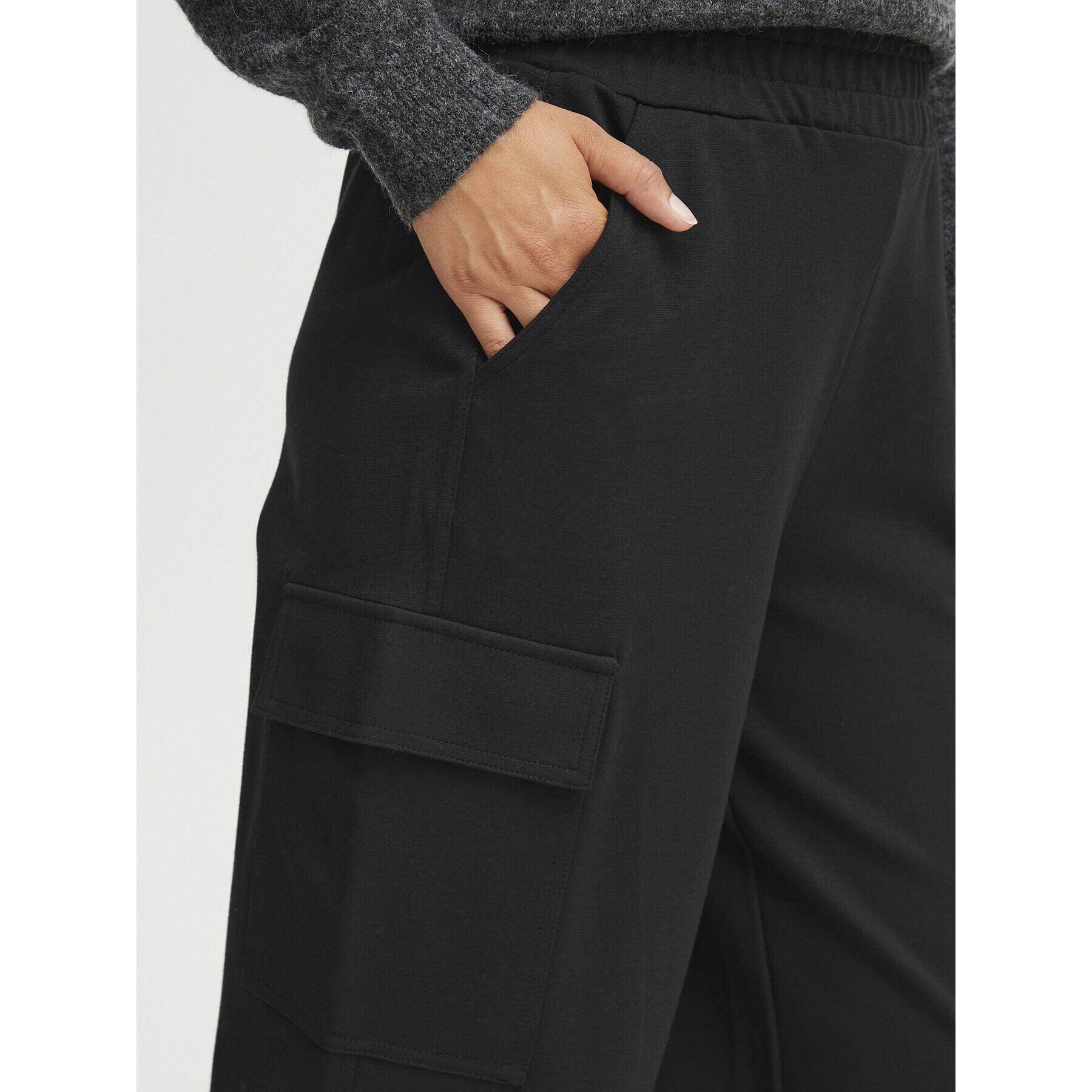 Fransa Текстилни панталони 20612726 Черен Regular Fit - Pepit.bg