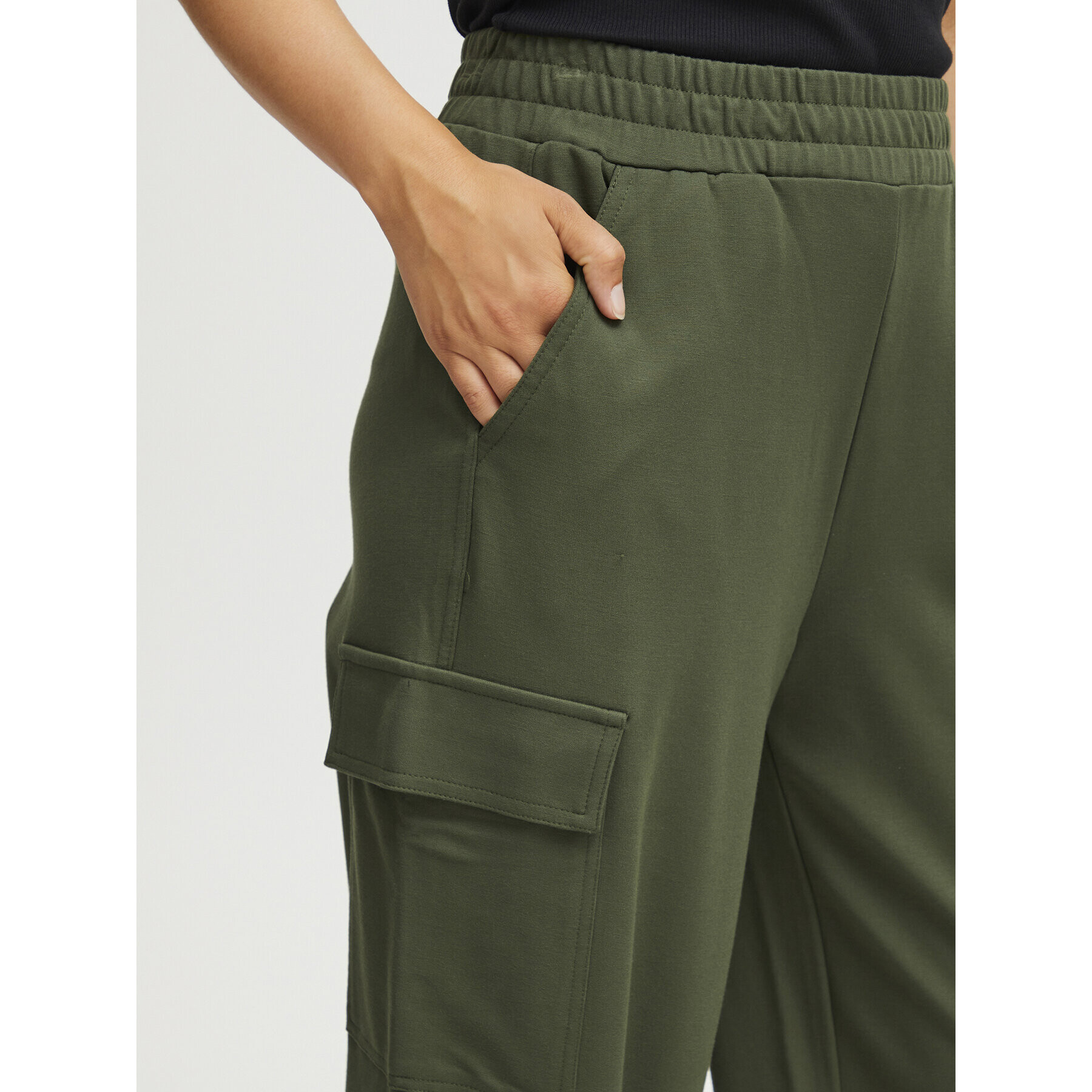 Fransa Текстилни панталони 20612726 Зелен Regular Fit - Pepit.bg