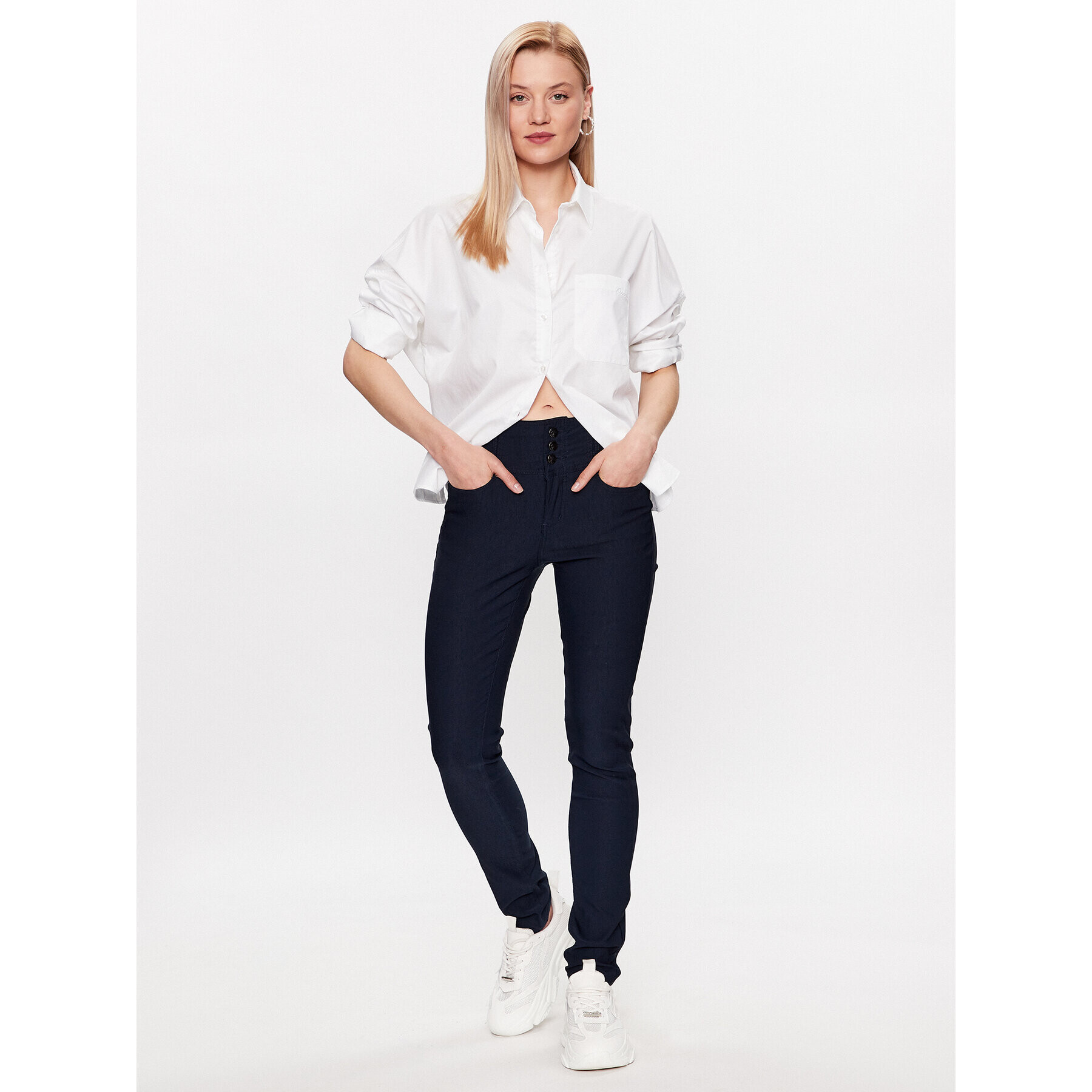 Fransa Текстилни панталони 601749 Сив Regular Fit - Pepit.bg