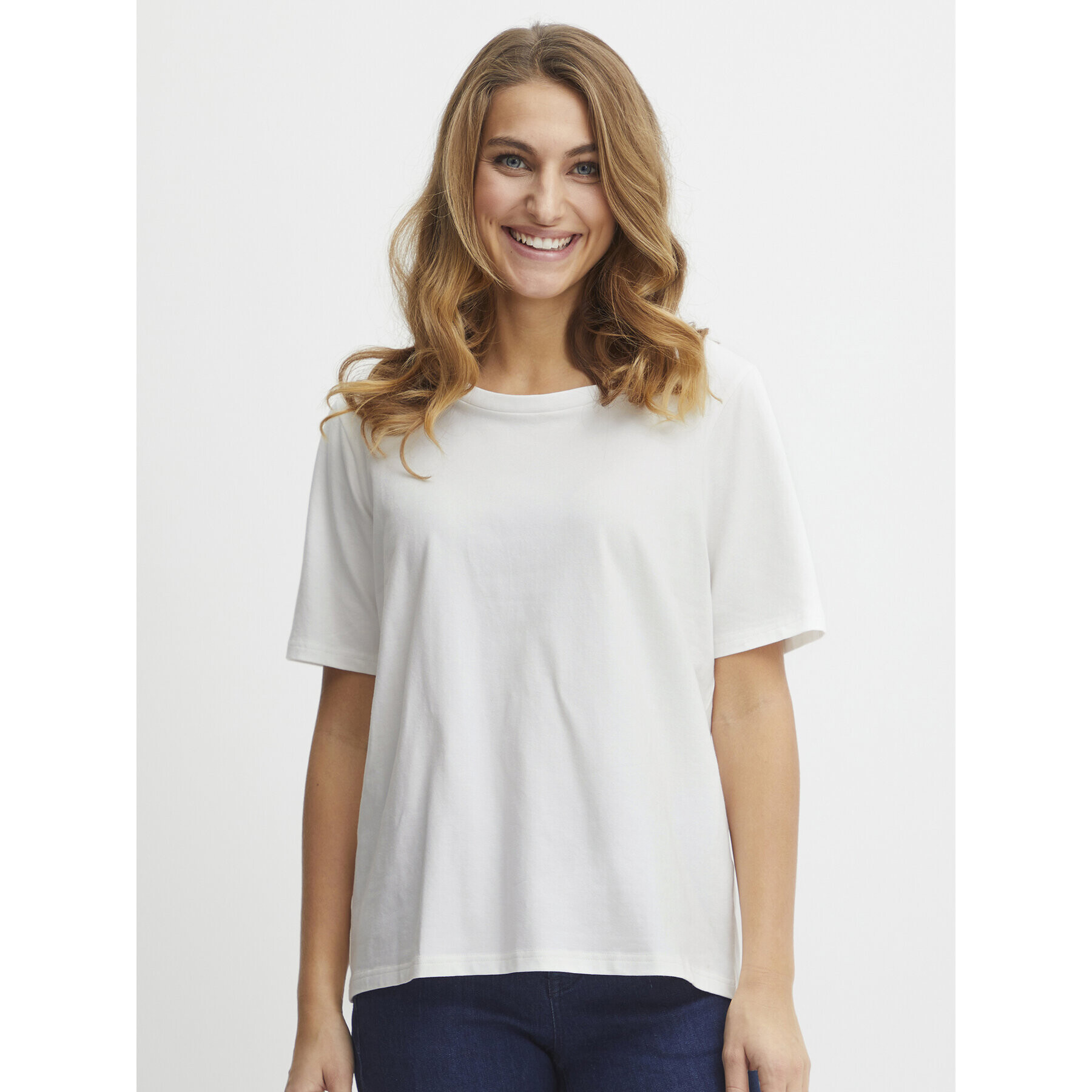 Fransa Тишърт 20611861 Бял Regular Fit - Pepit.bg