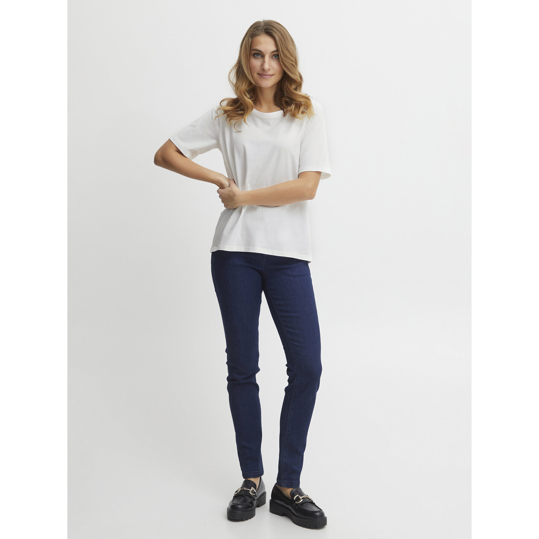 Fransa Тишърт 20611861 Бял Regular Fit - Pepit.bg
