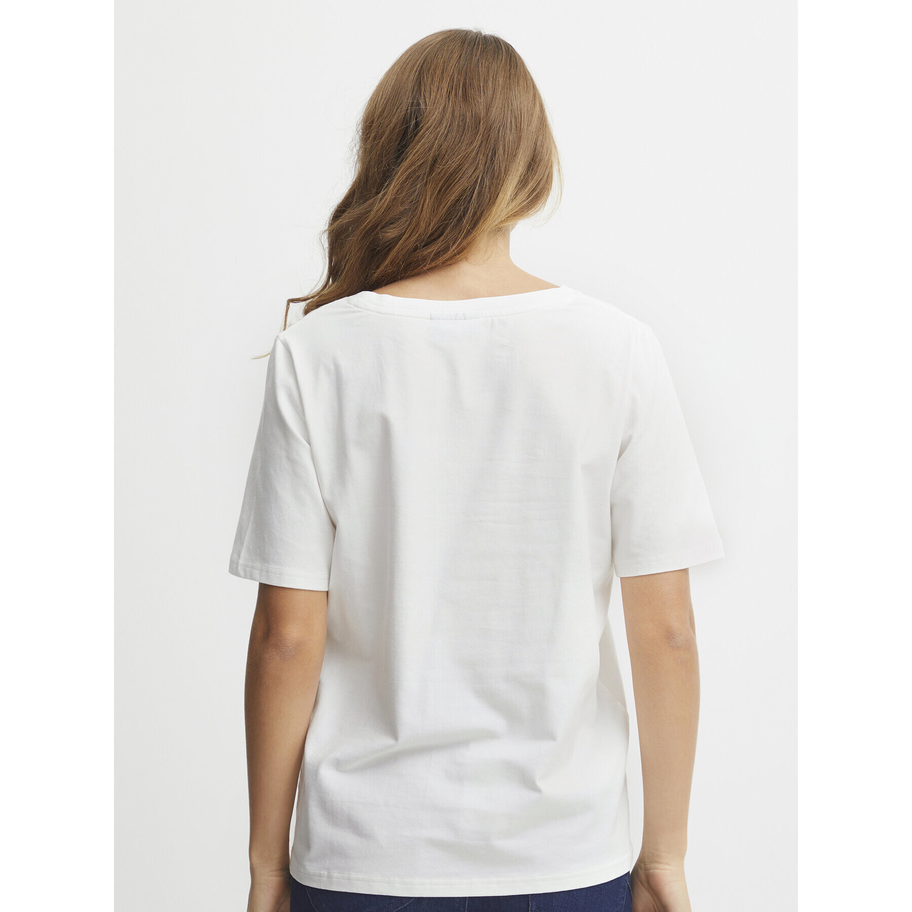 Fransa Тишърт 20611861 Бял Regular Fit - Pepit.bg
