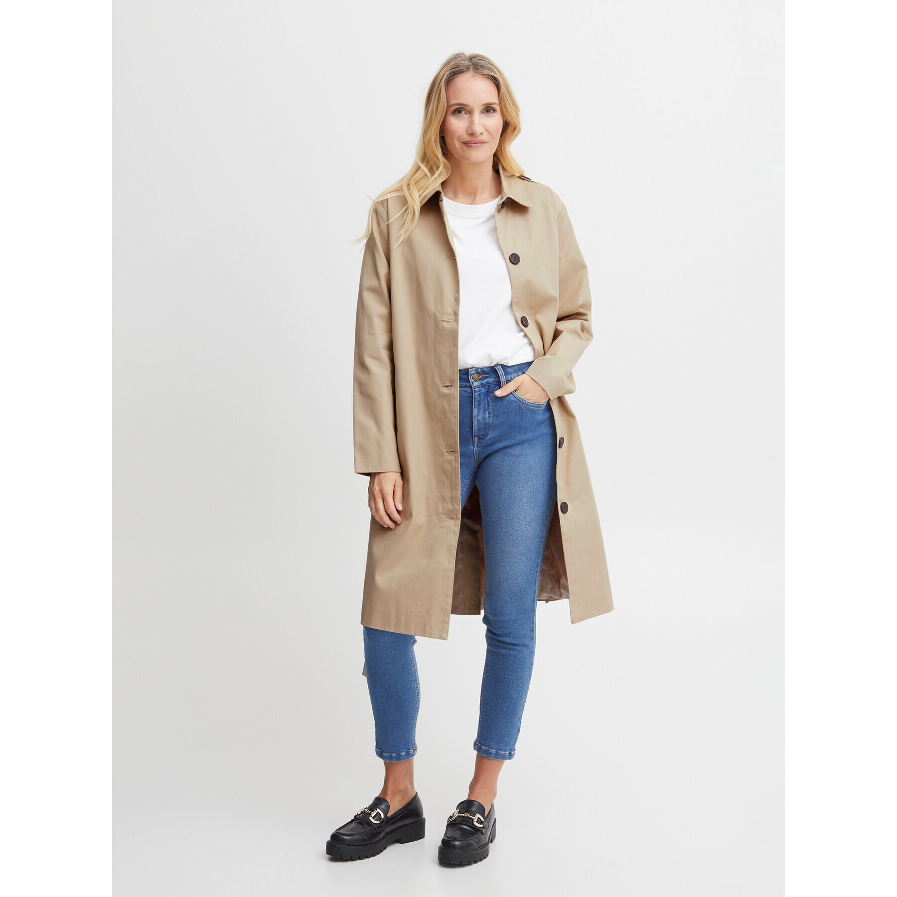 Fransa Тренч 20611623 Кафяв Regular Fit - Pepit.bg