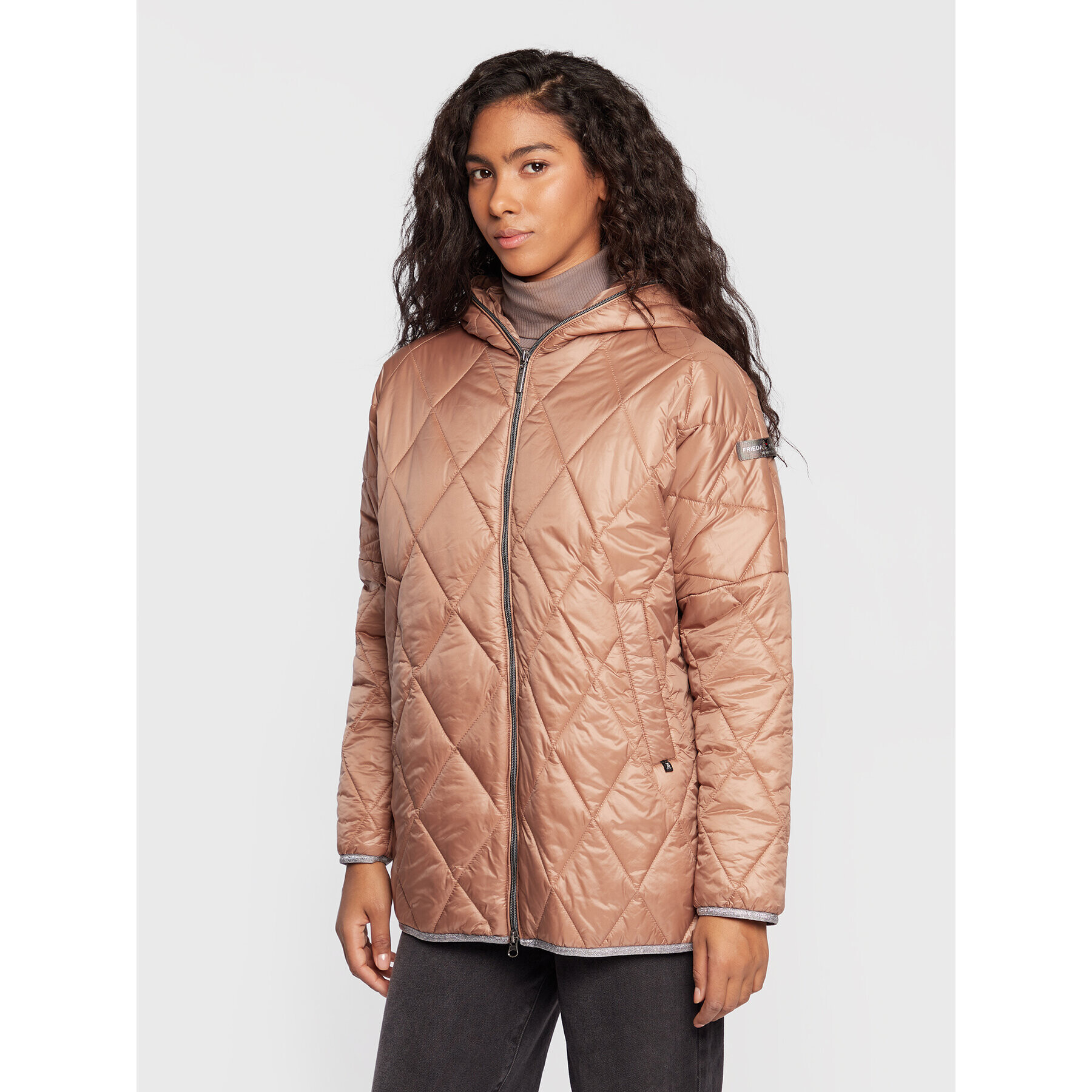 Frieda & Freddies Пухено яке 8710 Кафяв Regular Fit - Pepit.bg