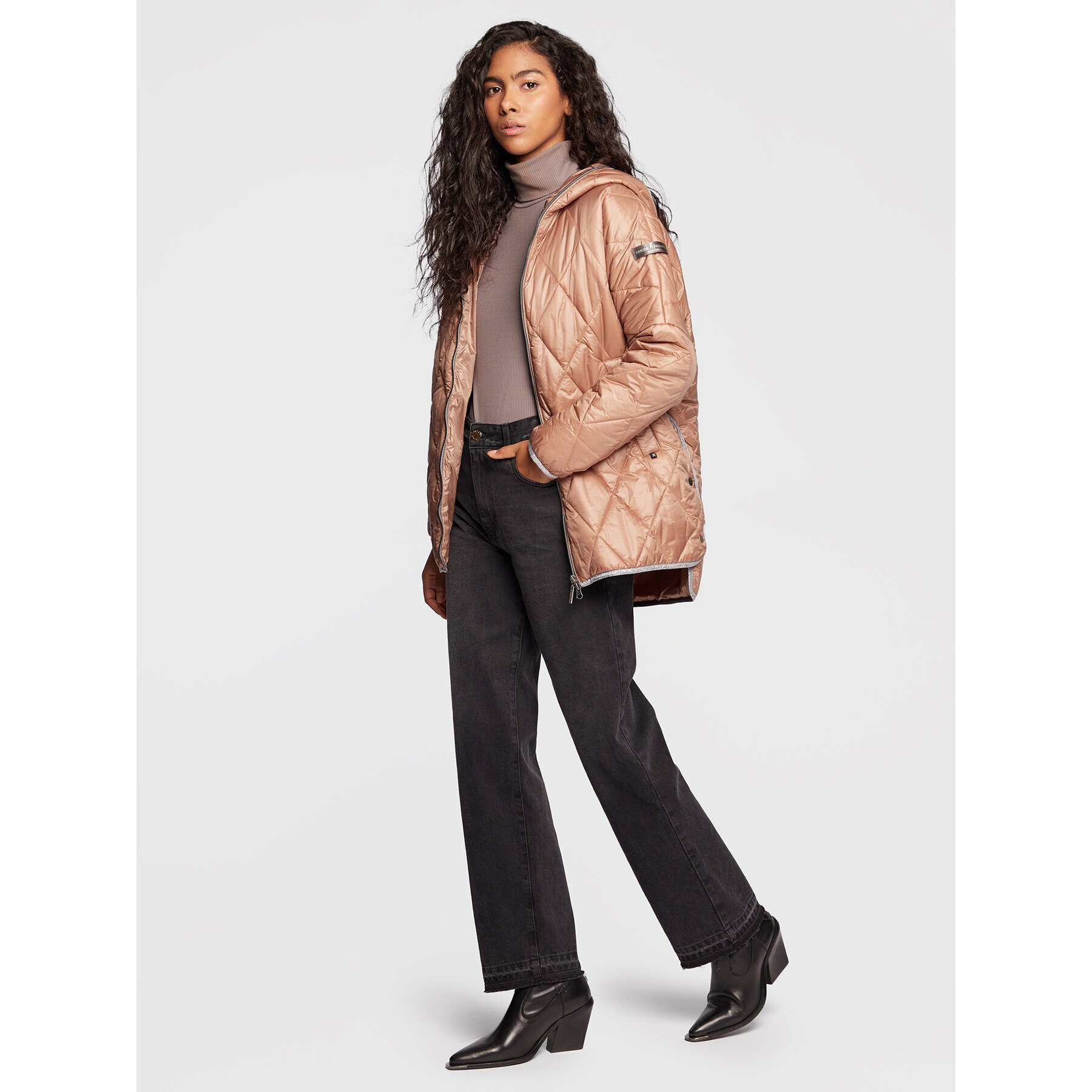 Frieda & Freddies Пухено яке 8710 Кафяв Regular Fit - Pepit.bg