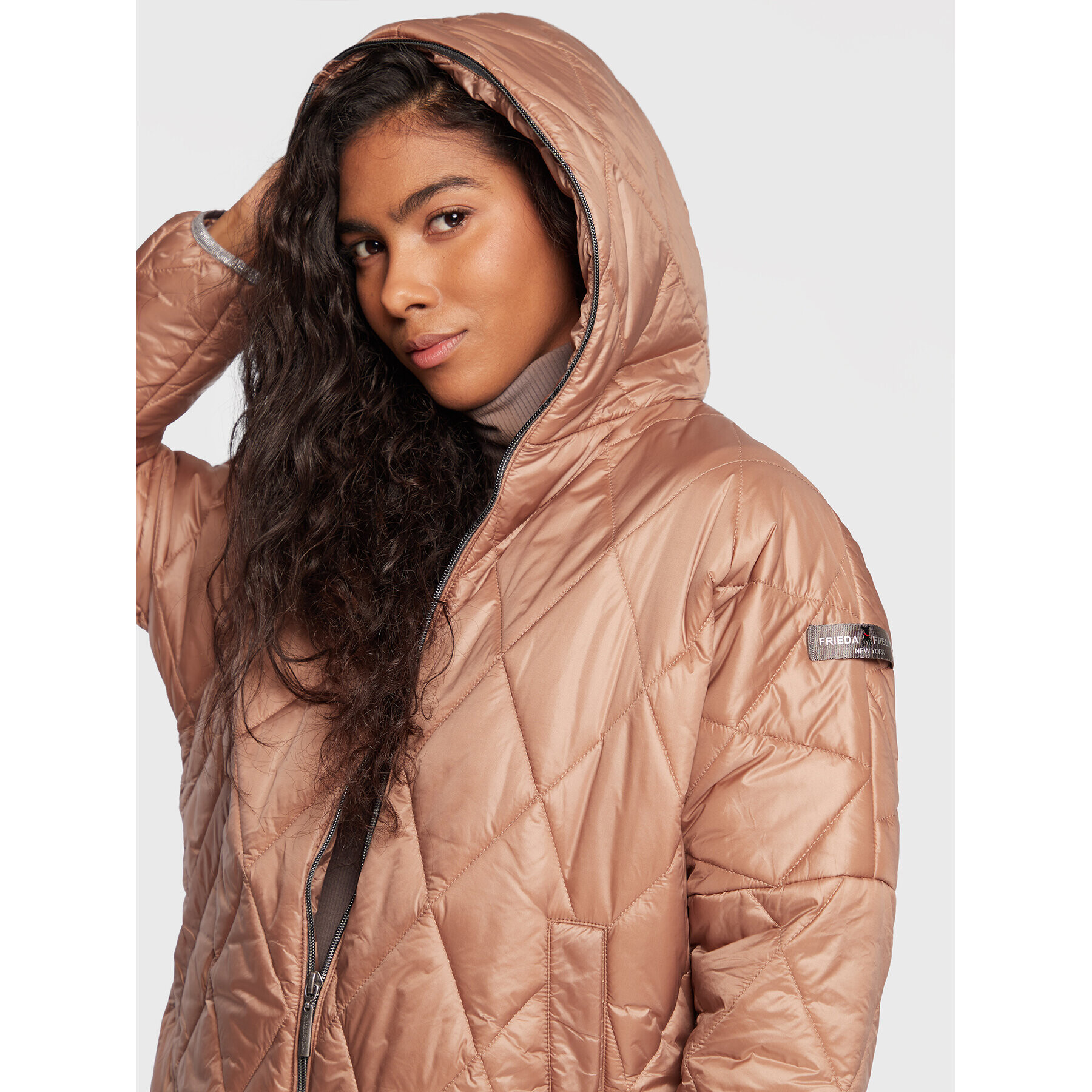 Frieda & Freddies Пухено яке 8710 Кафяв Regular Fit - Pepit.bg