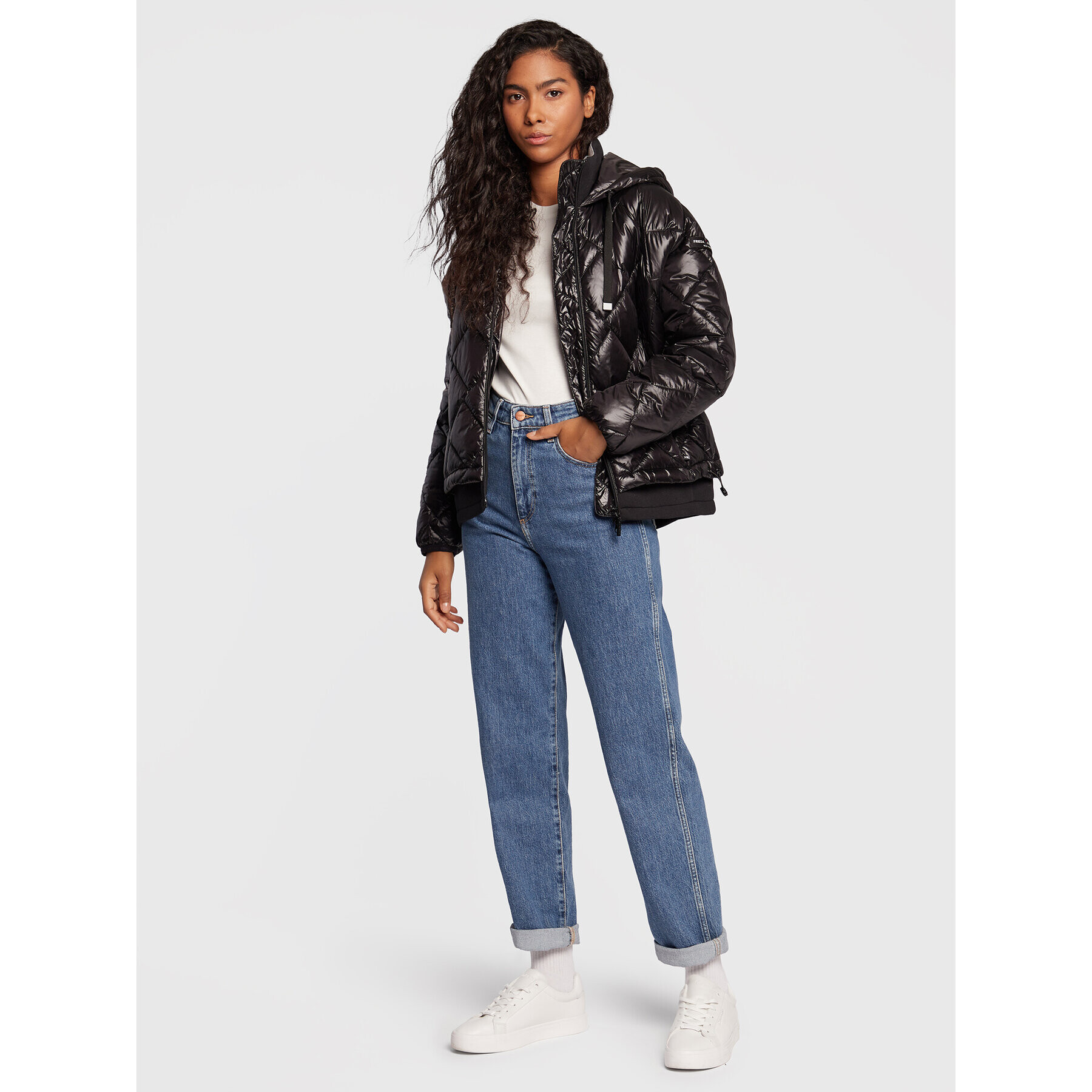 Frieda & Freddies Пухено яке 8720 Черен Regular Fit - Pepit.bg